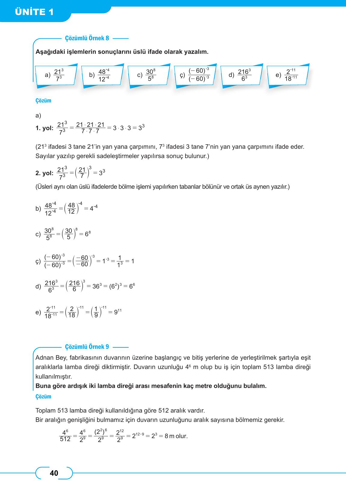 8. Sınıf Meb Yayınları Matematik Ders Kitabı Sayfa 40 Cevapları