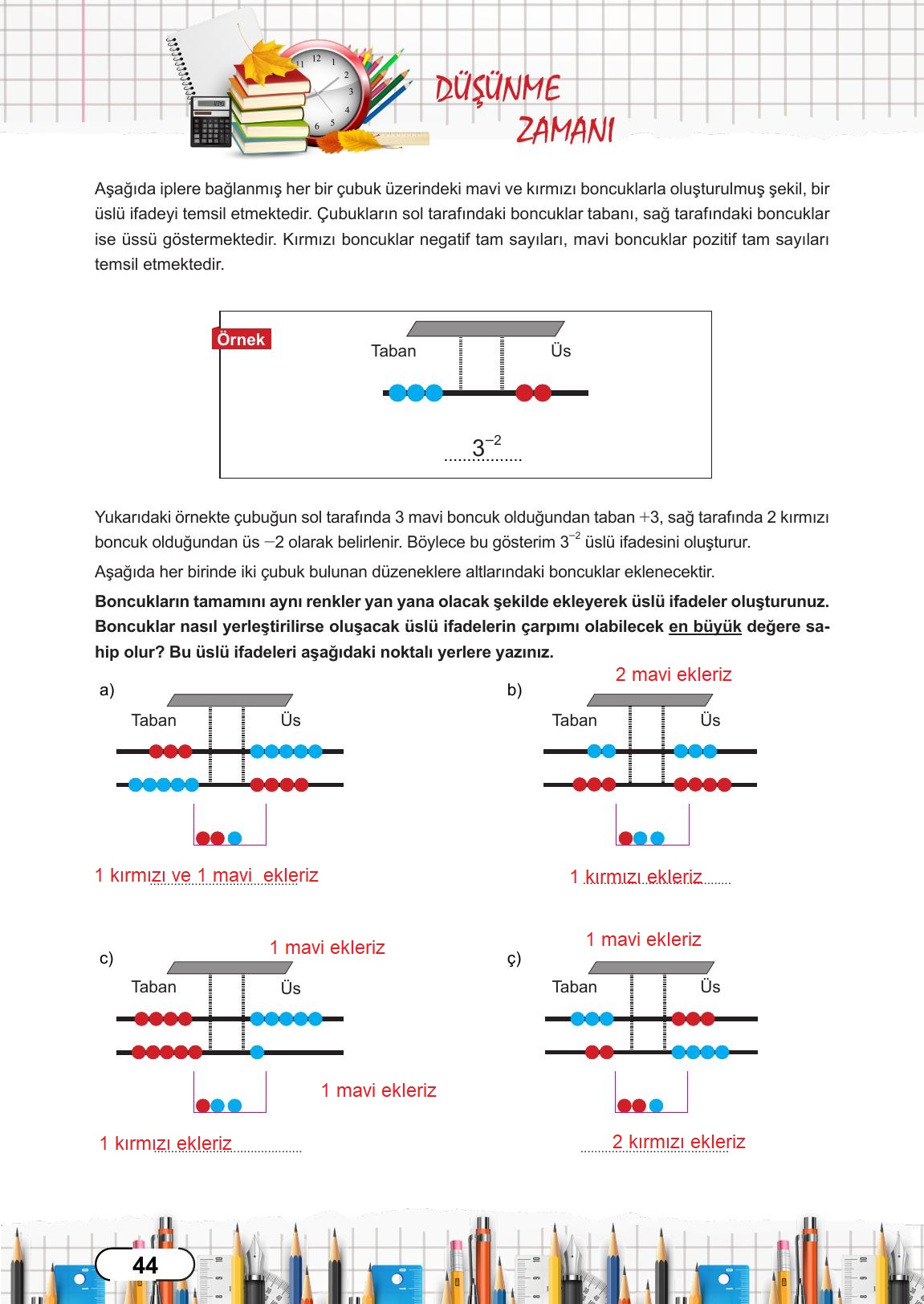 8. Sınıf Meb Yayınları Matematik Ders Kitabı Sayfa 44 Cevapları