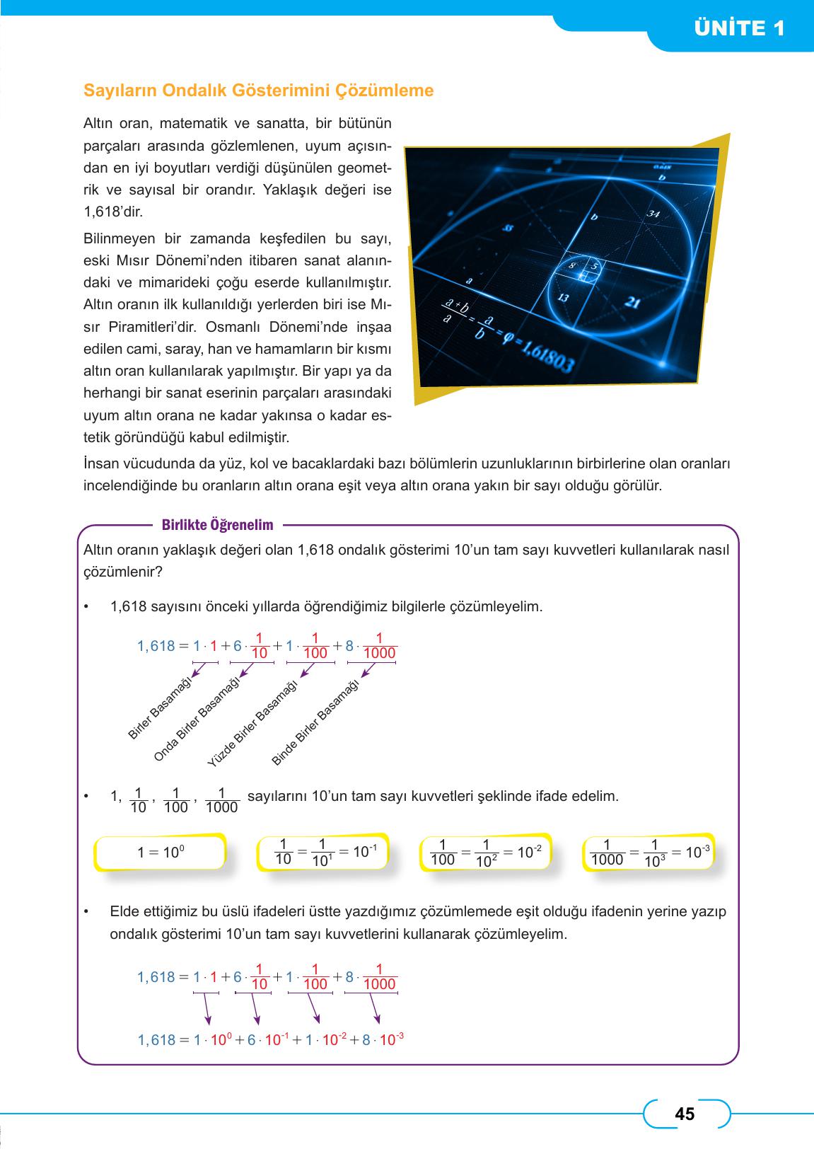 8. Sınıf Meb Yayınları Matematik Ders Kitabı Sayfa 45 Cevapları