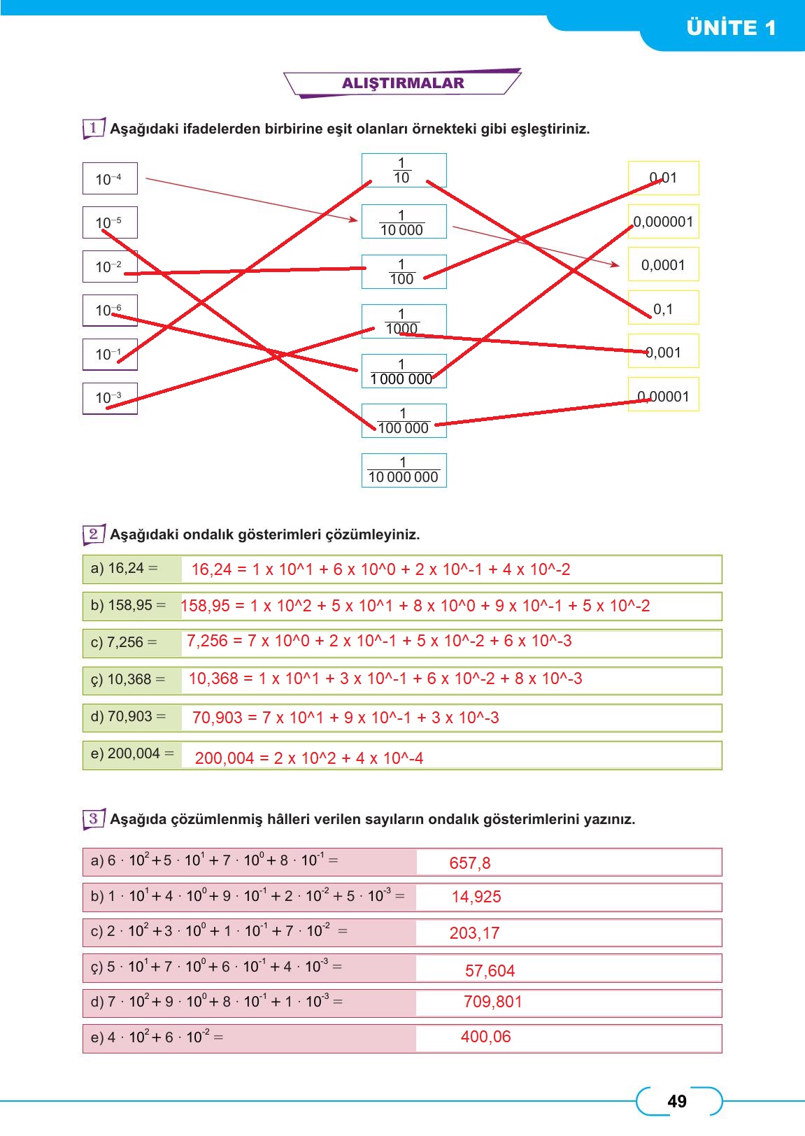 8. Sınıf Meb Yayınları Matematik Ders Kitabı Sayfa 49 Cevapları