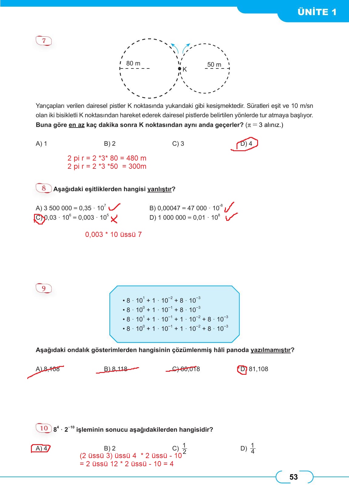 8. Sınıf Meb Yayınları Matematik Ders Kitabı Sayfa 53 Cevapları