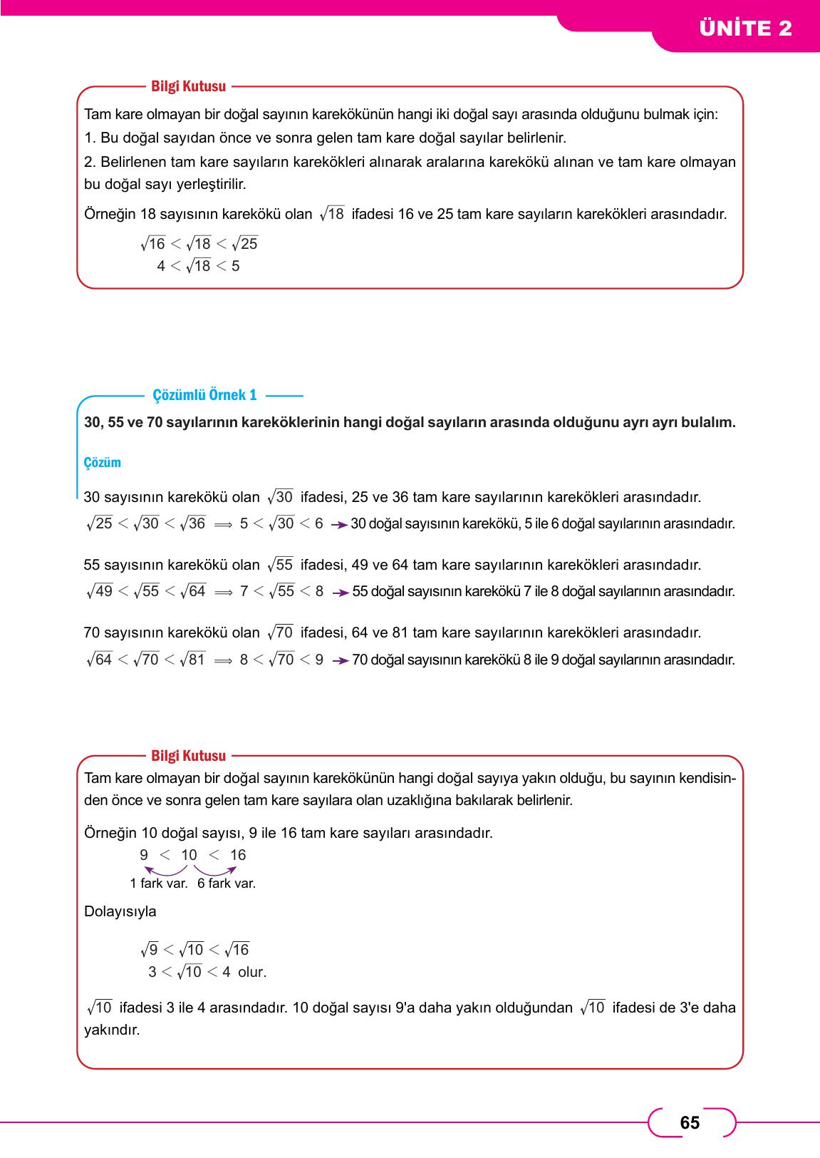 8. Sınıf Meb Yayınları Matematik Ders Kitabı Sayfa 65 Cevapları 8. Sınıf Meb Yayınları Matematik Ders Kitabı Sayfa 65 Cevapları
