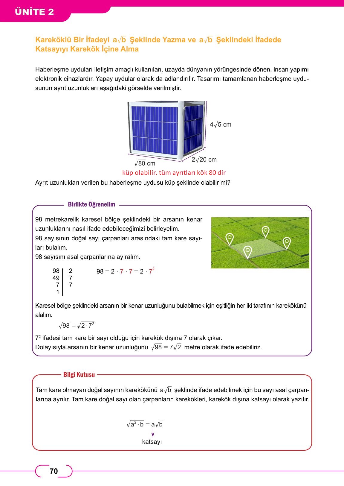 8. Sınıf Meb Yayınları Matematik Ders Kitabı Sayfa 70 Cevapları