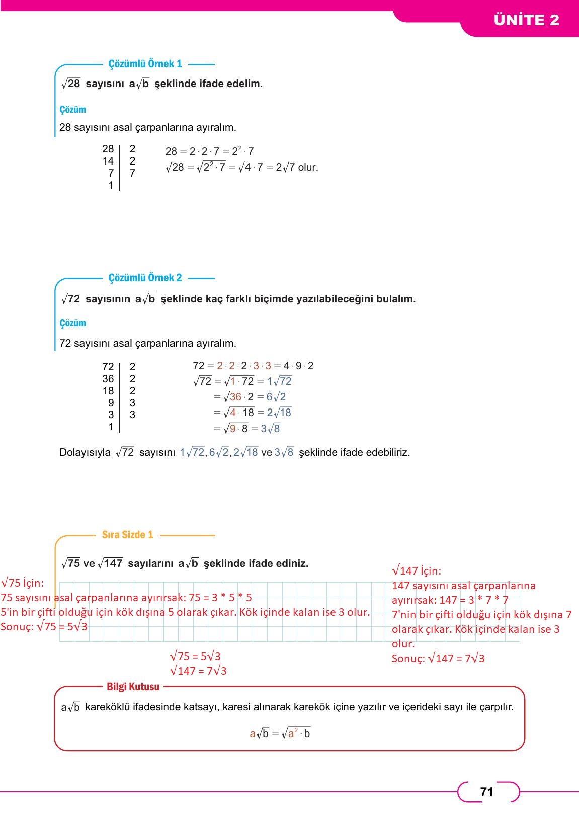 8. Sınıf Meb Yayınları Matematik Ders Kitabı Sayfa 71 Cevapları