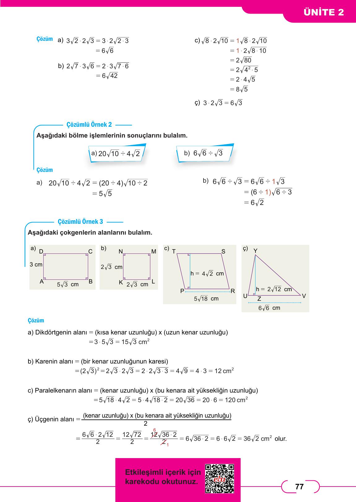 8. Sınıf Meb Yayınları Matematik Ders Kitabı Sayfa 77 Cevapları