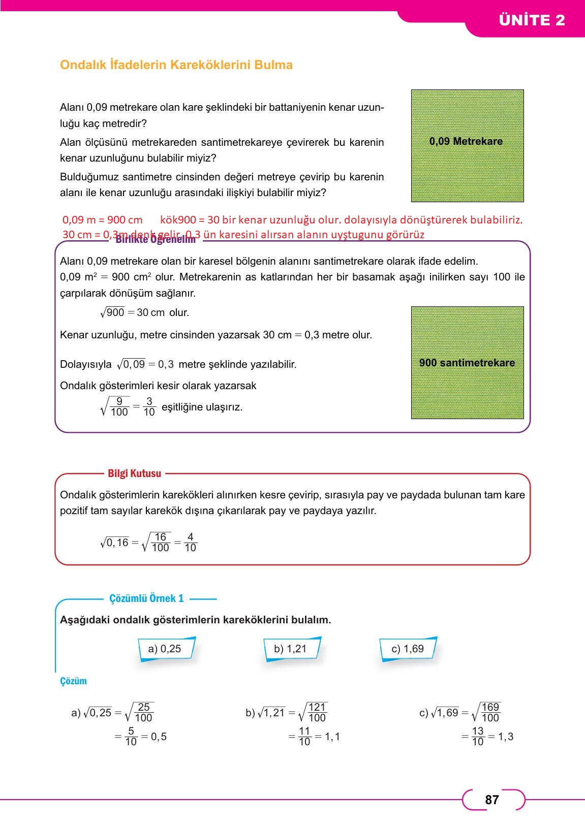 8. Sınıf Meb Yayınları Matematik Ders Kitabı Sayfa 87 Cevapları