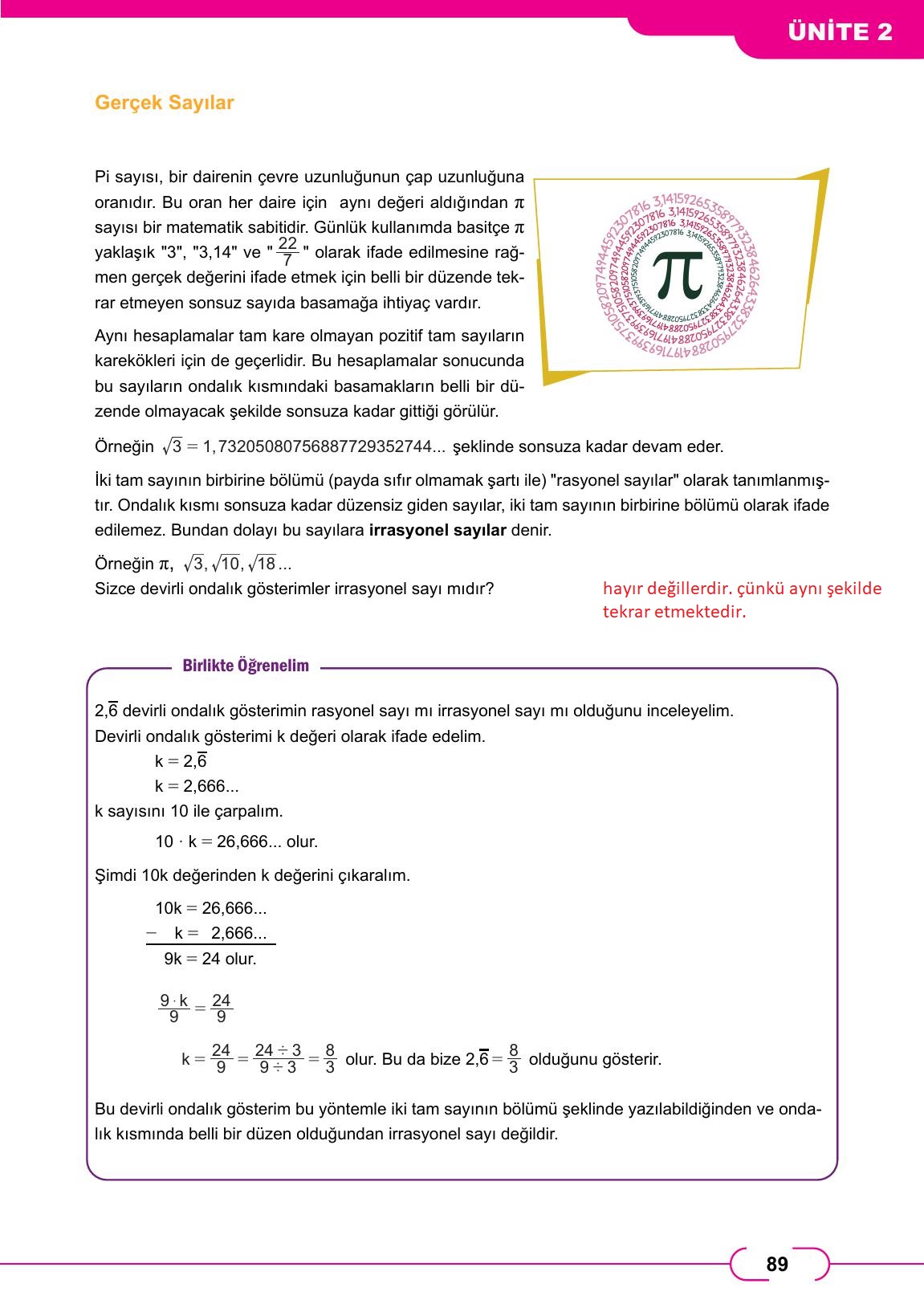 8. Sınıf Meb Yayınları Matematik Ders Kitabı Sayfa 89 Cevapları