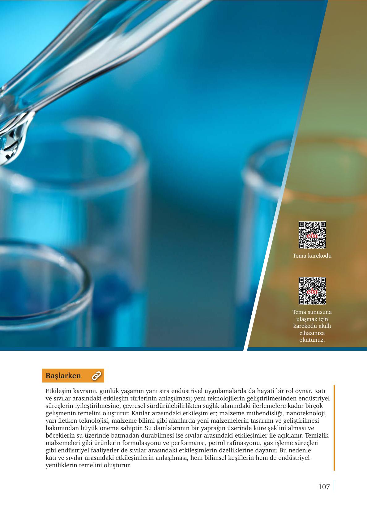 9. Sınıf Meb Yayınları Kimya Ders Kitabı Sayfa 107 Cevapları