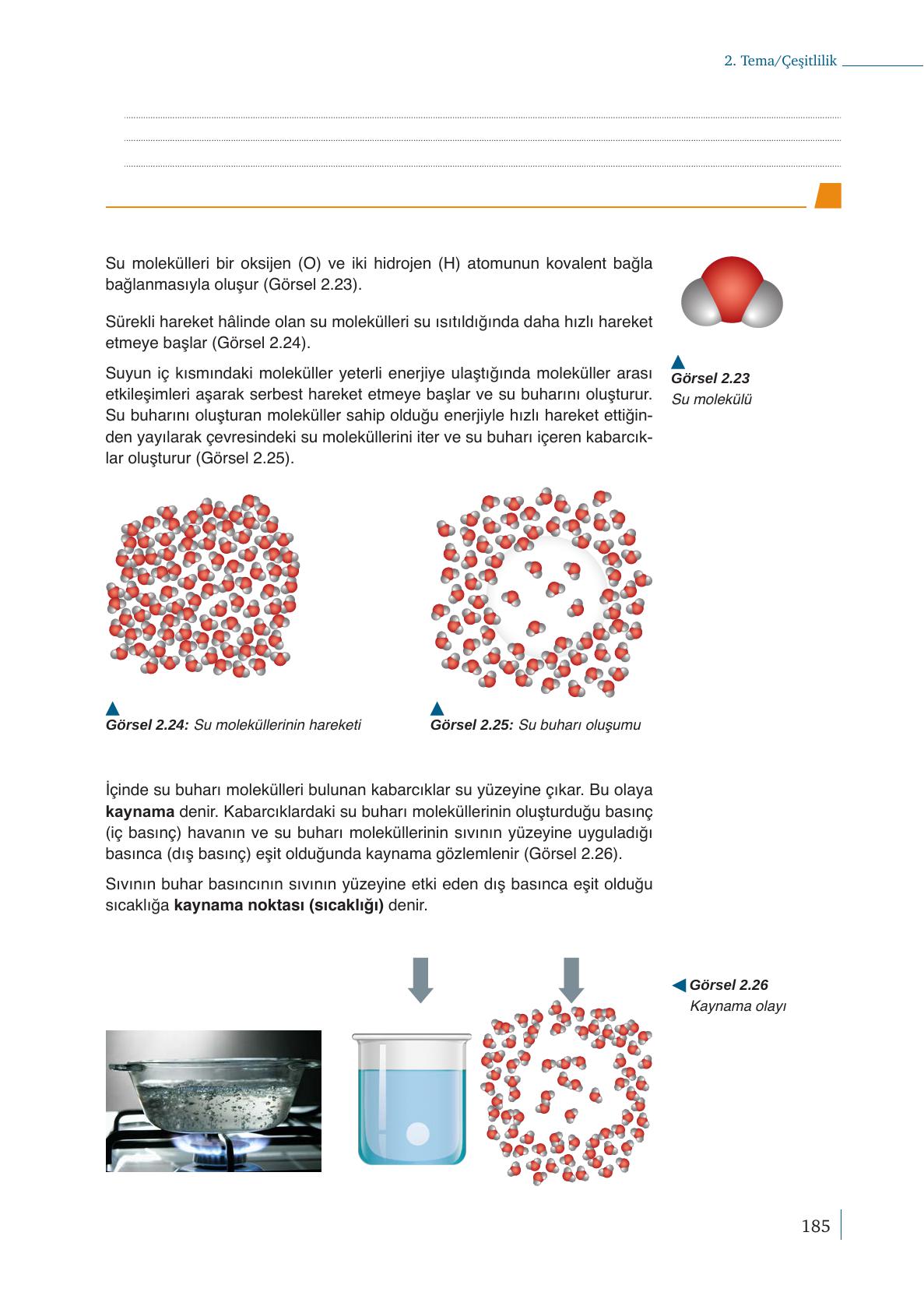 9. Sınıf Meb Yayınları Kimya Ders Kitabı Sayfa 185 Cevapları