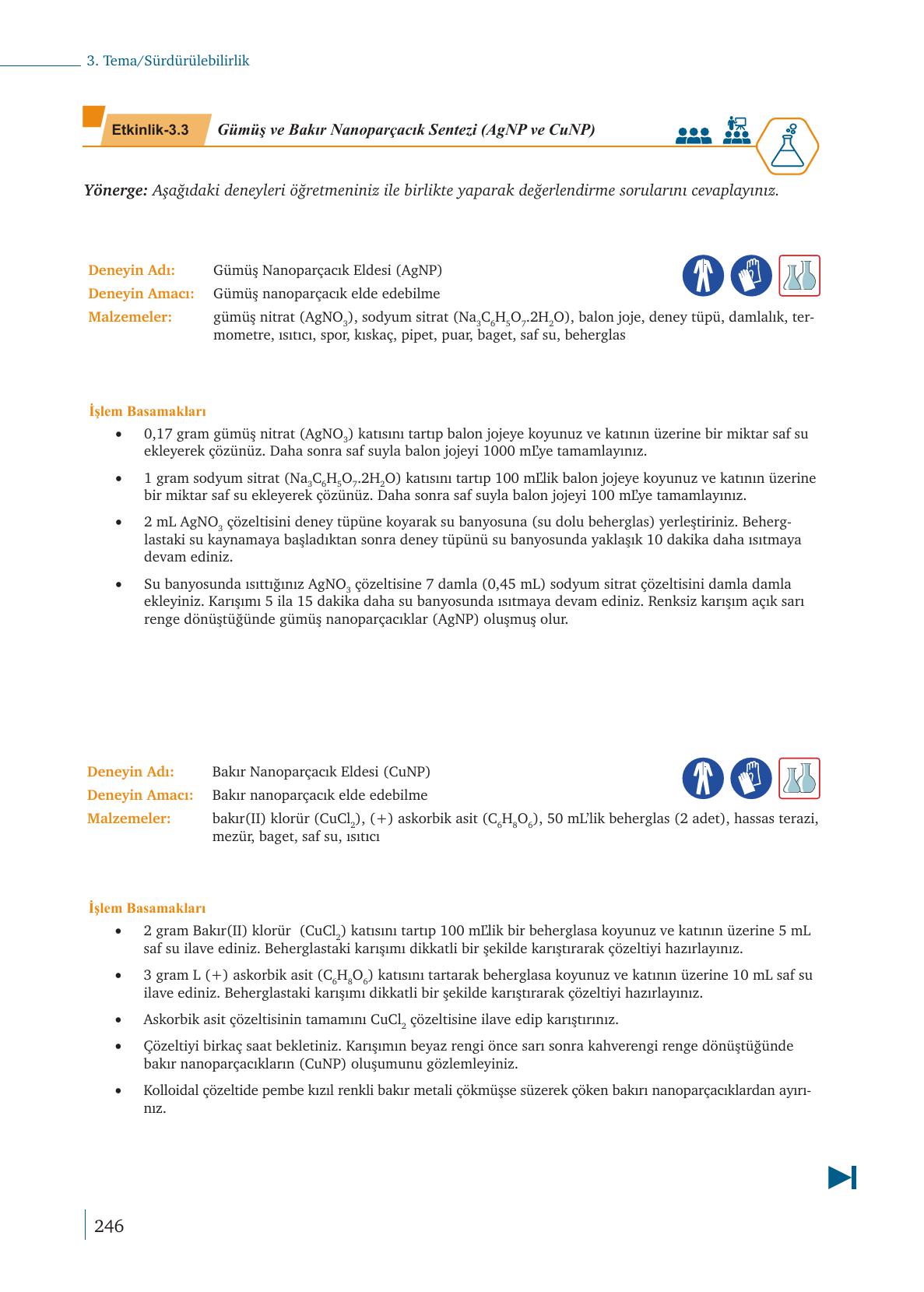 9. Sınıf Meb Yayınları Kimya Ders Kitabı Sayfa 246 Cevapları 9. Sınıf Meb Yayınları Kimya Ders Kitabı Sayfa 246 Cevapları