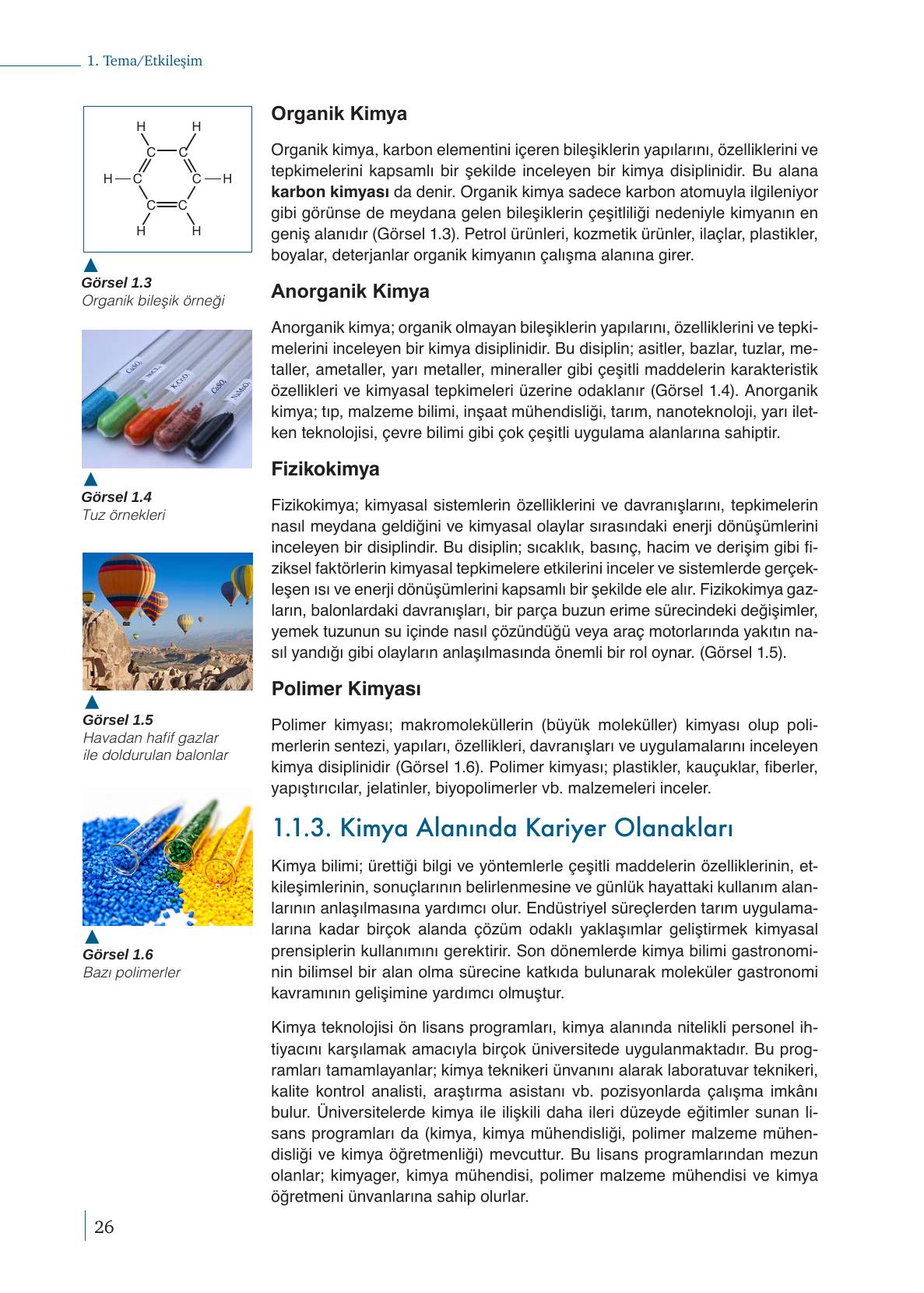 9. Sınıf Meb Yayınları Kimya Ders Kitabı Sayfa 26 Cevapları