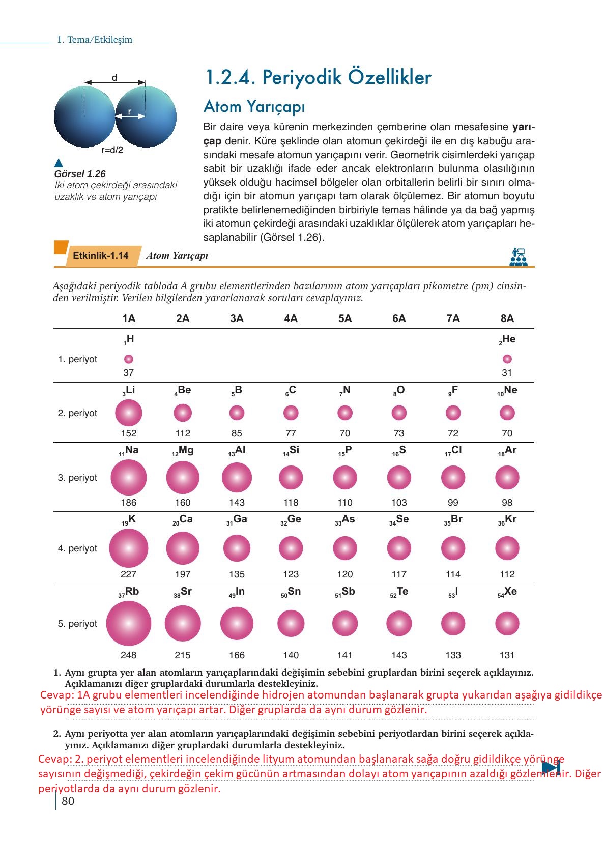 9. Sınıf Meb Yayınları Kimya Ders Kitabı Sayfa 80 Cevapları