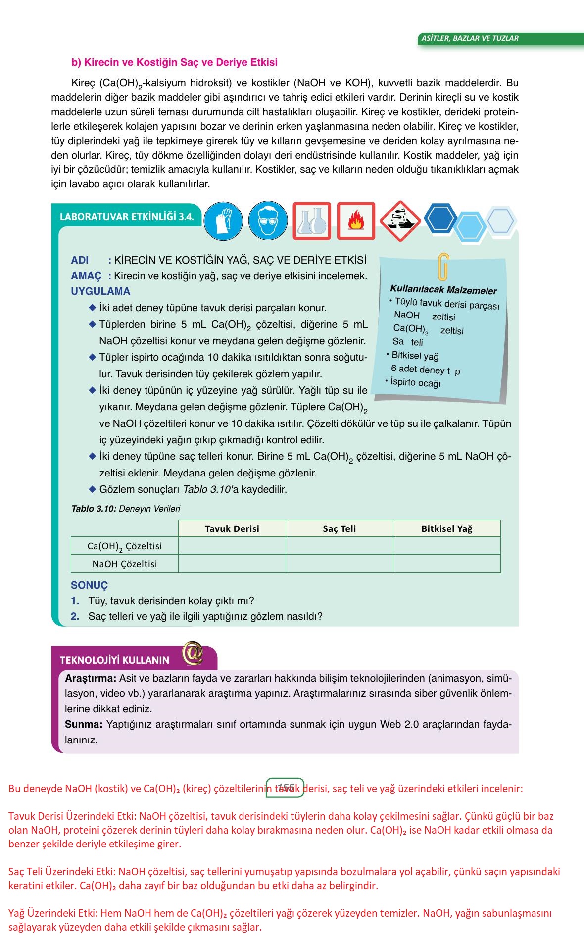 10. Sınıf Ata Yayıncılık Kimya Ders Kitabı Sayfa 155 Cevapları 10. Sınıf Ata Yayıncılık Kimya Ders Kitabı Sayfa 155 Cevapları