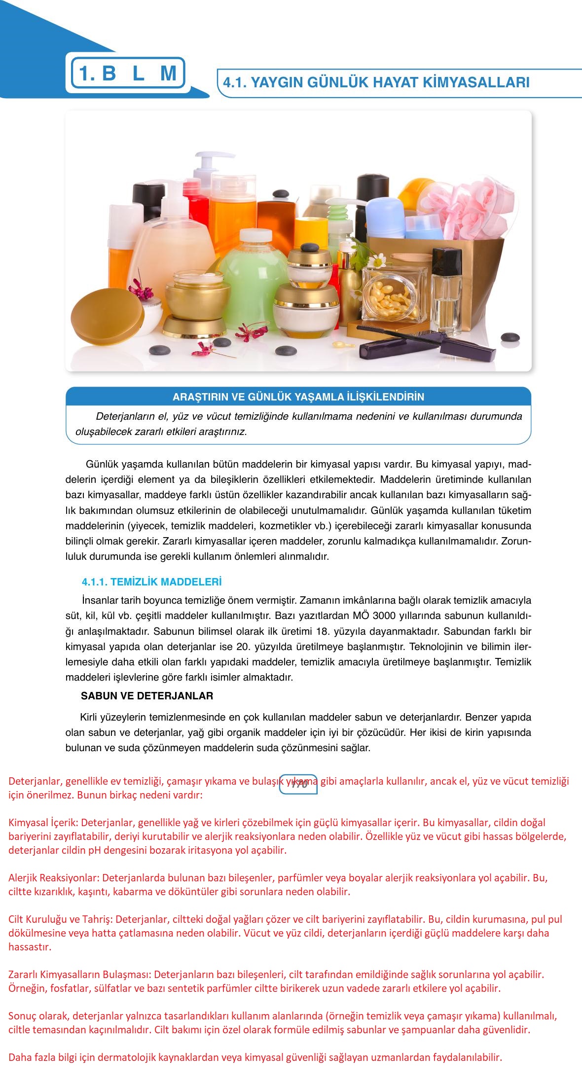 10. Sınıf Ata Yayıncılık Kimya Ders Kitabı Sayfa 170 Cevapları