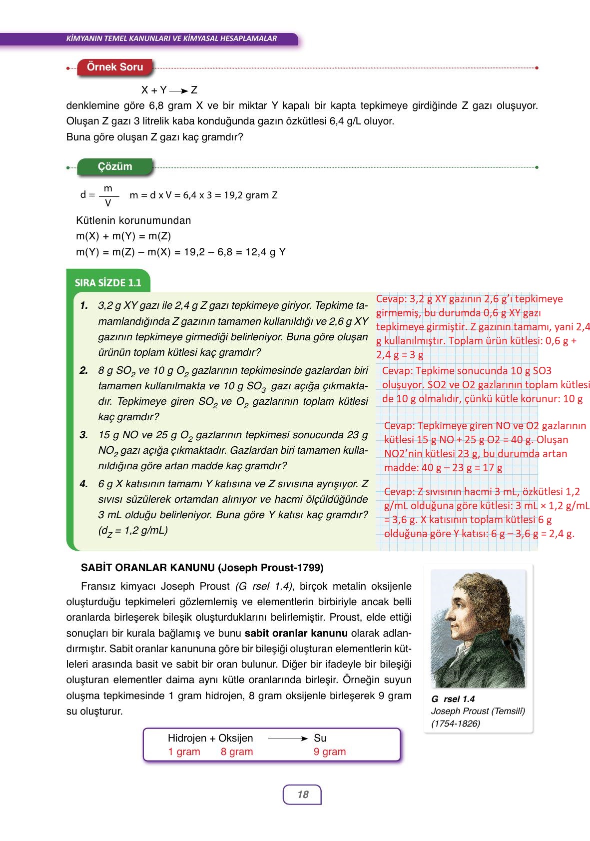 10. Sınıf Ata Yayıncılık Kimya Ders Kitabı Sayfa 18 Cevapları