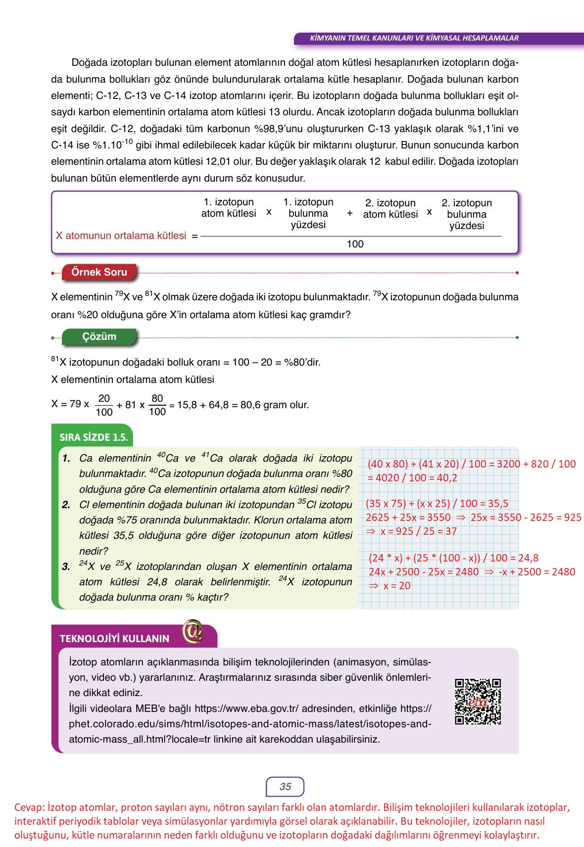 10. Sınıf Ata Yayıncılık Kimya Ders Kitabı Sayfa 35 Cevapları 10. Sınıf Ata Yayıncılık Kimya Ders Kitabı Sayfa 35 Cevapları