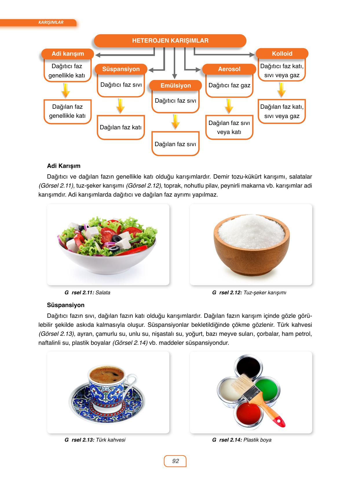 10. Sınıf Ata Yayıncılık Kimya Ders Kitabı Sayfa 92 Cevapları 10. Sınıf Ata Yayıncılık Kimya Ders Kitabı Sayfa 92 Cevapları