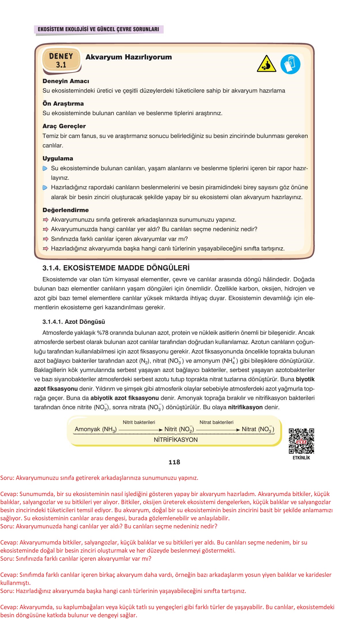 10. Sınıf Dörtel Yayınları Biyoloji Ders Kitabı Sayfa 118 Cevapları 10. Sınıf Dörtel Yayınları Biyoloji Ders Kitabı Sayfa 118 Cevapları
