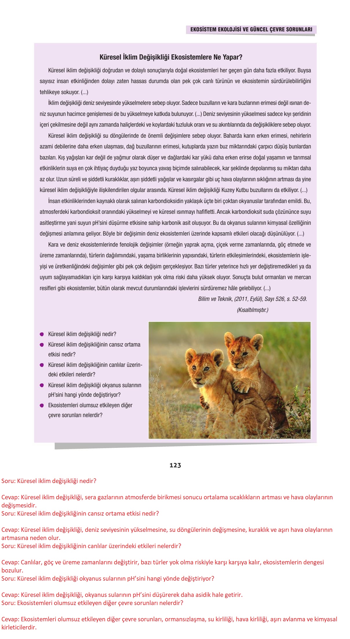 10. Sınıf Dörtel Yayınları Biyoloji Ders Kitabı Sayfa 123 Cevapları 10. Sınıf Dörtel Yayınları Biyoloji Ders Kitabı Sayfa 123 Cevapları
