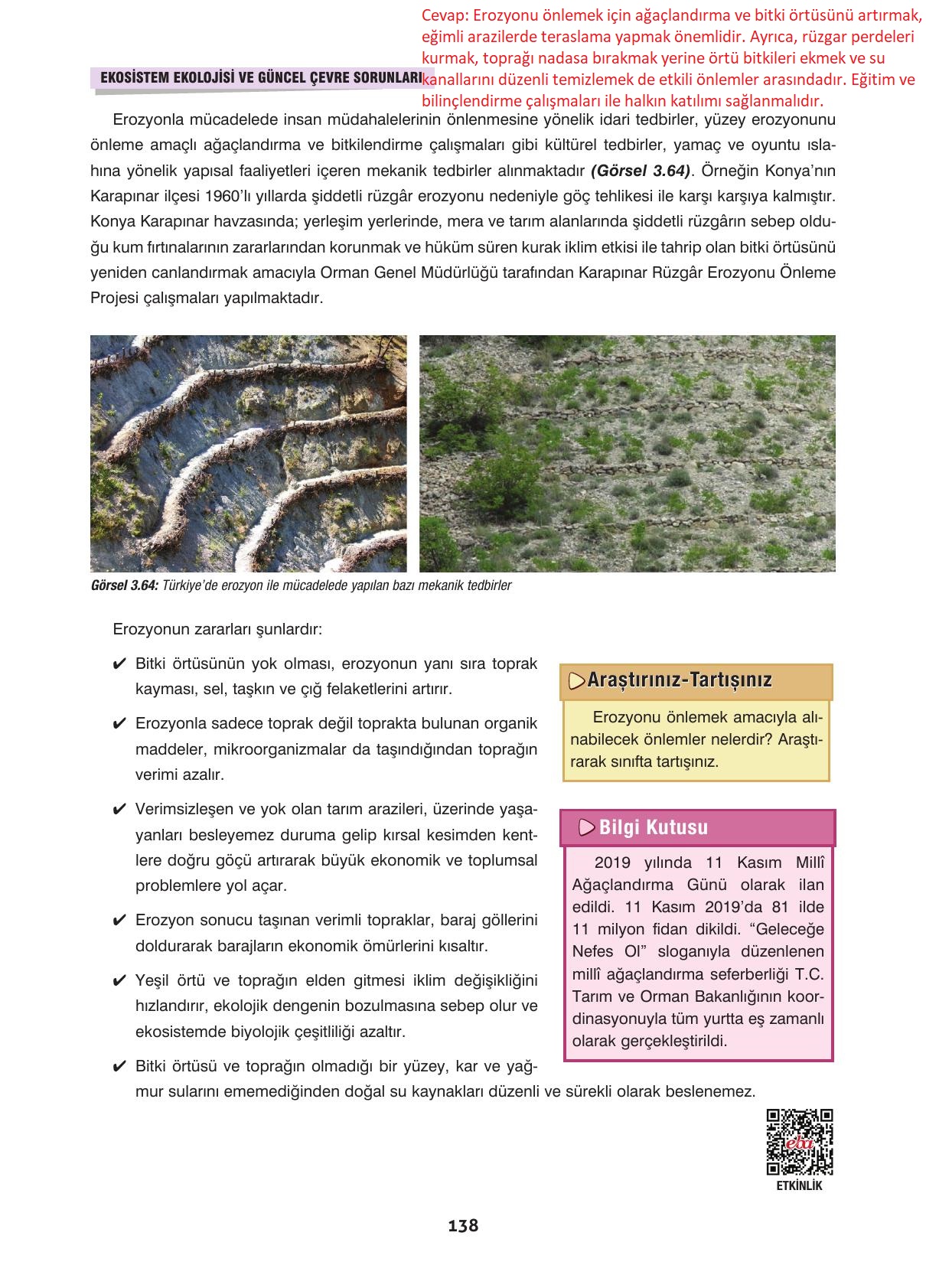 10. Sınıf Dörtel Yayınları Biyoloji Ders Kitabı Sayfa 138 Cevapları