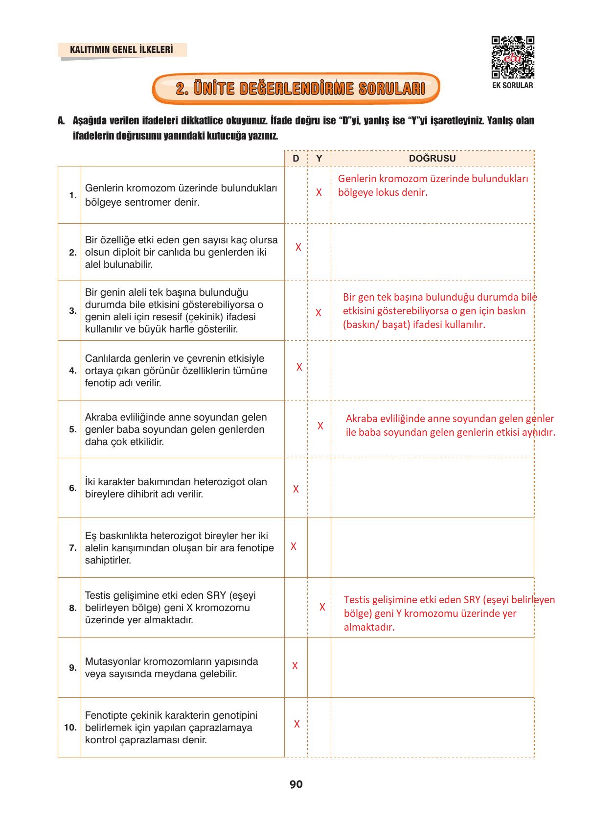 10. Sınıf Dörtel Yayınları Biyoloji Ders Kitabı Sayfa 90 Cevapları 10. Sınıf Dörtel Yayınları Biyoloji Ders Kitabı Sayfa 90 Cevapları