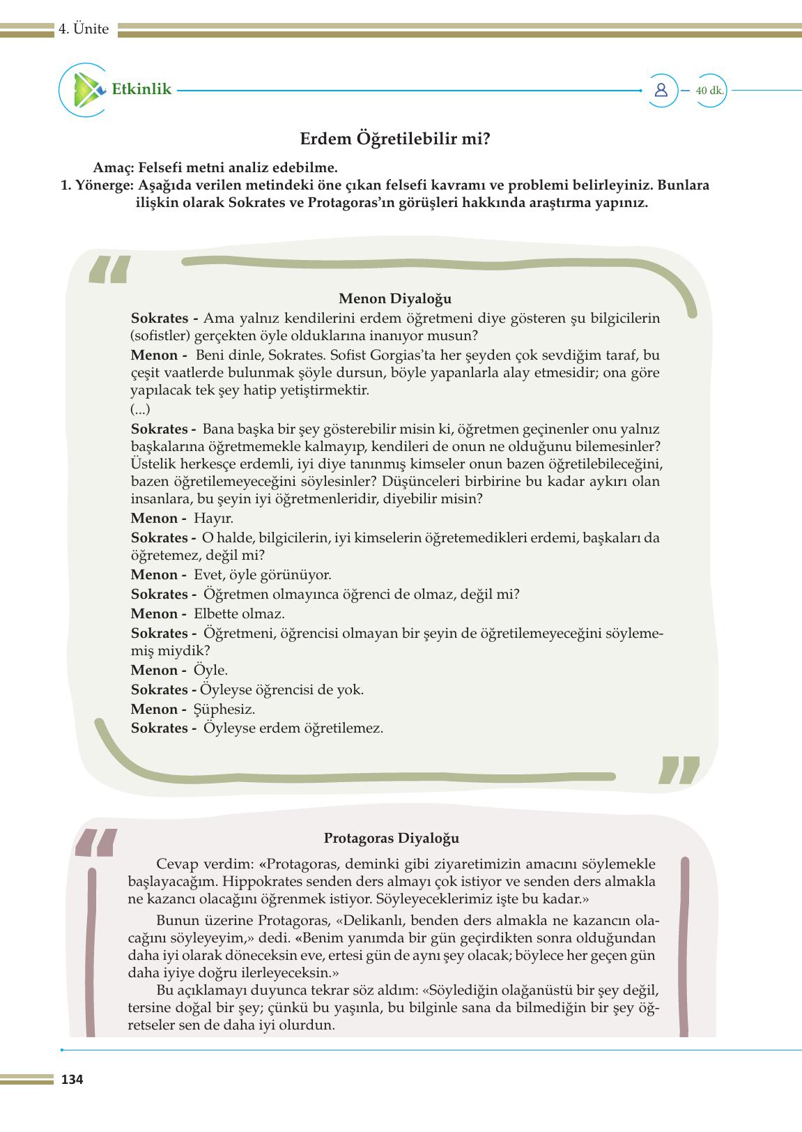 10. Sınıf Meb Yayınları Felsefe Ders Kitabı Sayfa 134 Cevapları 10. Sınıf Meb Yayınları Felsefe Ders Kitabı Sayfa 134 Cevapları