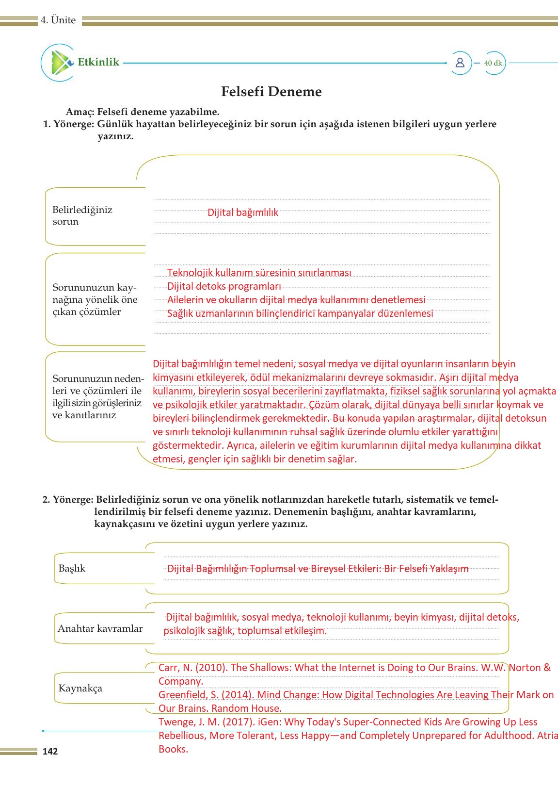 10. Sınıf Meb Yayınları Felsefe Ders Kitabı Sayfa 142 Cevapları 10. Sınıf Meb Yayınları Felsefe Ders Kitabı Sayfa 142 Cevapları