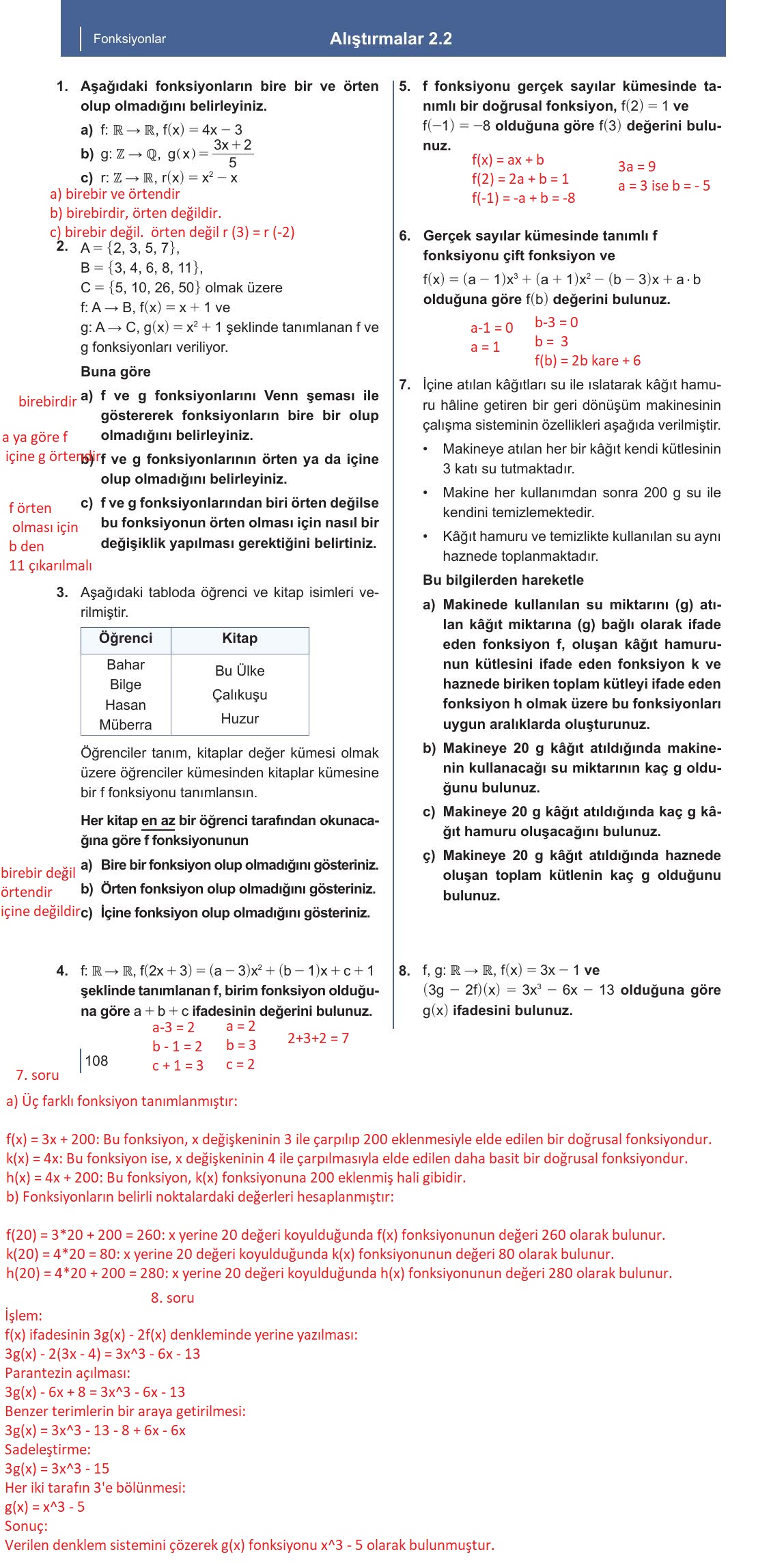10. Sınıf Meb Yayınları Matematik Ders Kitabı Sayfa 108 Cevapları 10. Sınıf Meb Yayınları Matematik Ders Kitabı Sayfa 108 Cevapları