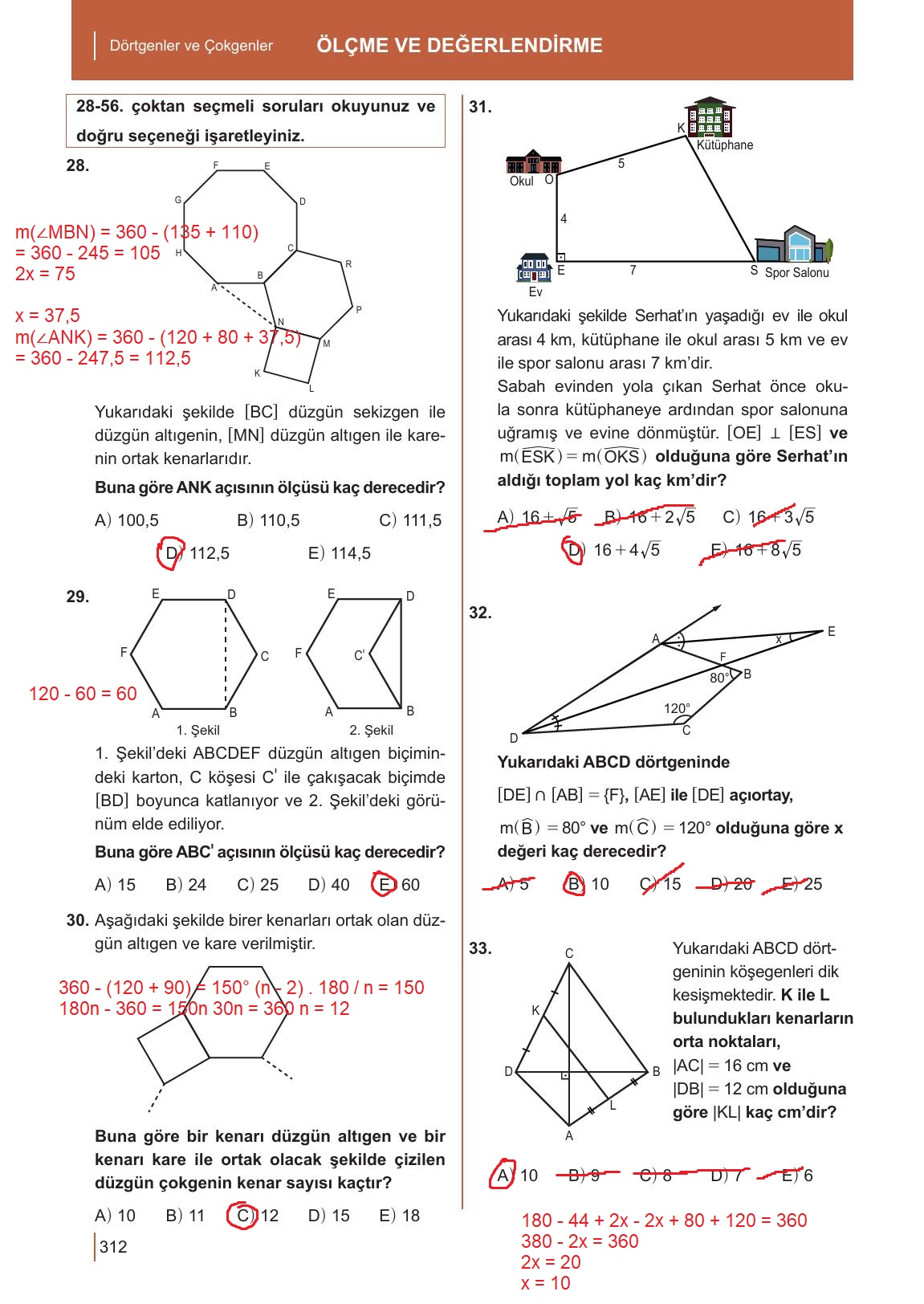 10. Sınıf Meb Yayınları Matematik Ders Kitabı Sayfa 312 Cevapları 10. Sınıf Meb Yayınları Matematik Ders Kitabı Sayfa 312 Cevapları