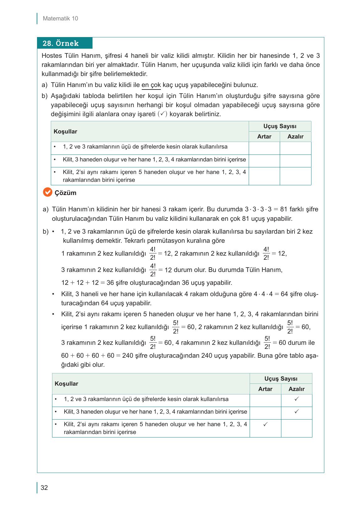 10. Sınıf Meb Yayınları Matematik Ders Kitabı Sayfa 32 Cevapları 10. Sınıf Meb Yayınları Matematik Ders Kitabı Sayfa 32 Cevapları