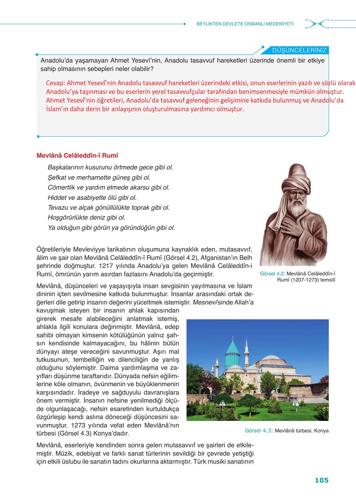 10. Sınıf Meb Yayınları Tarih Ders Kitabı Sayfa 105 Cevapları 10. Sınıf Meb Yayınları Tarih Ders Kitabı Sayfa 105 Cevapları
