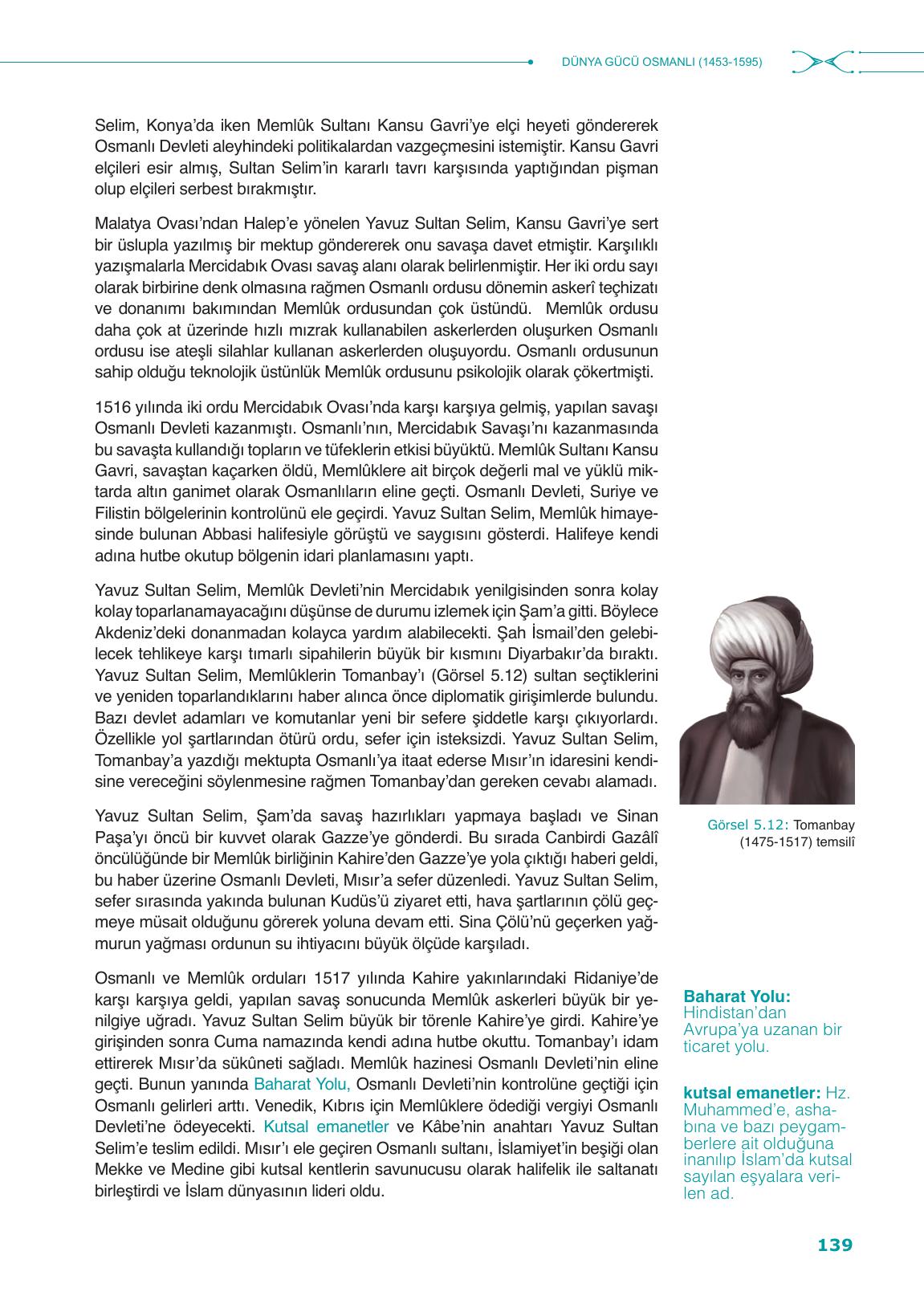 10. Sınıf Meb Yayınları Tarih Ders Kitabı Sayfa 139 Cevapları