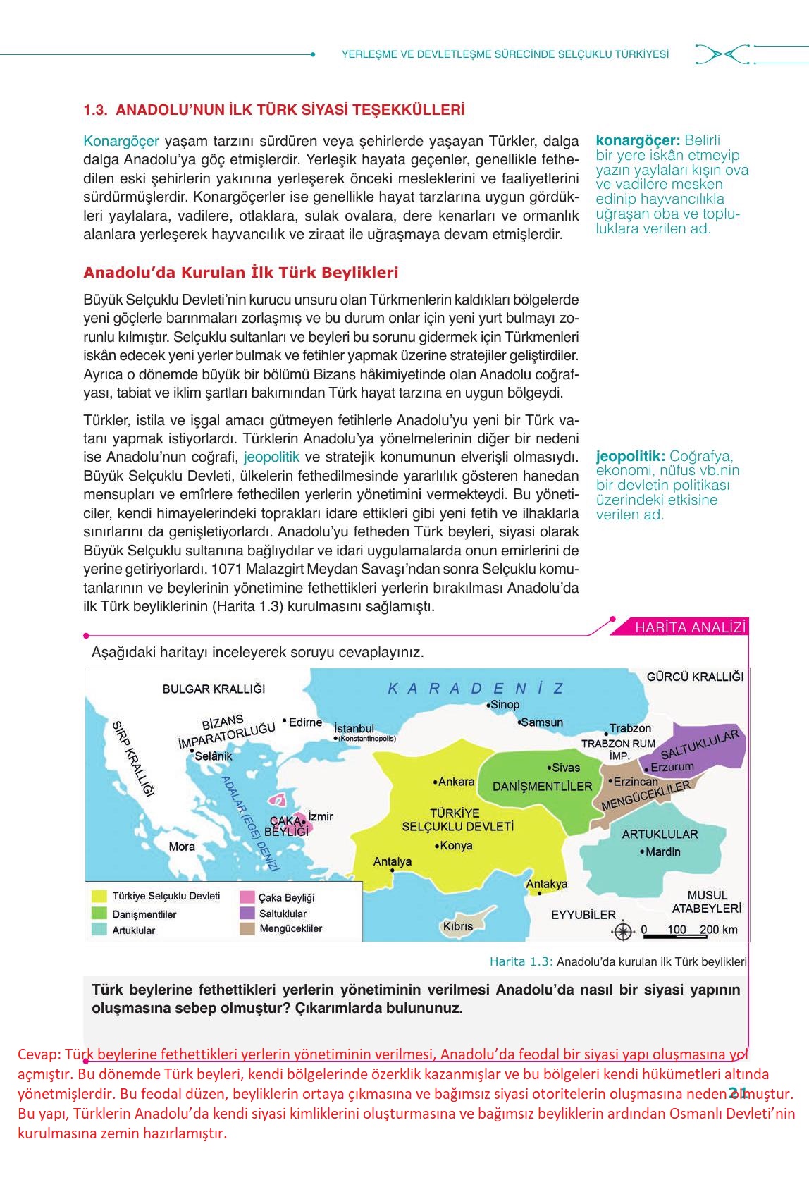 10. Sınıf Meb Yayınları Tarih Ders Kitabı Sayfa 21 Cevapları