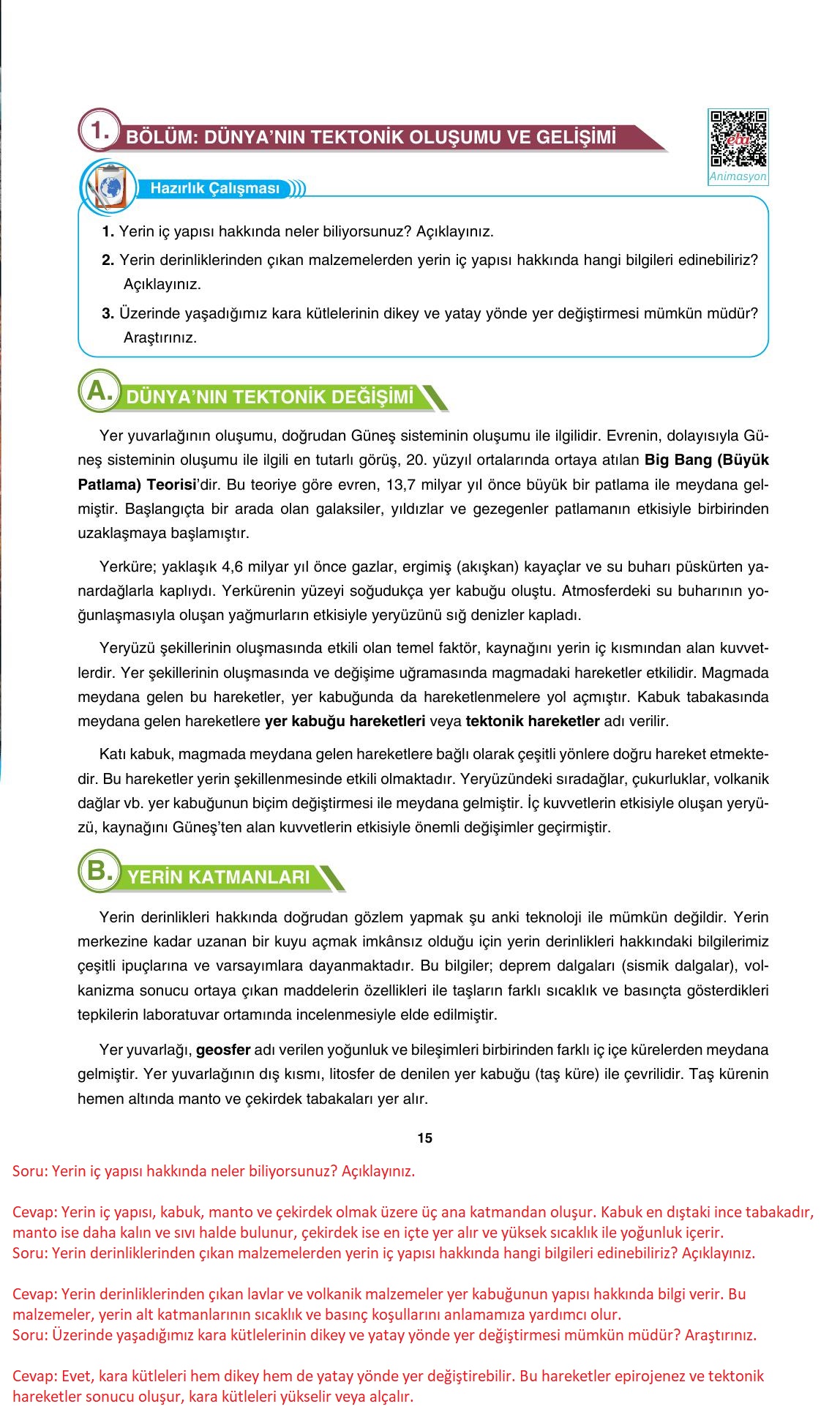 10. Sınıf Tutku Yayınları Coğrafya Ders Kitabı Sayfa 15 Cevapları 10. Sınıf Tutku Yayınları Coğrafya Ders Kitabı Sayfa 15 Cevapları