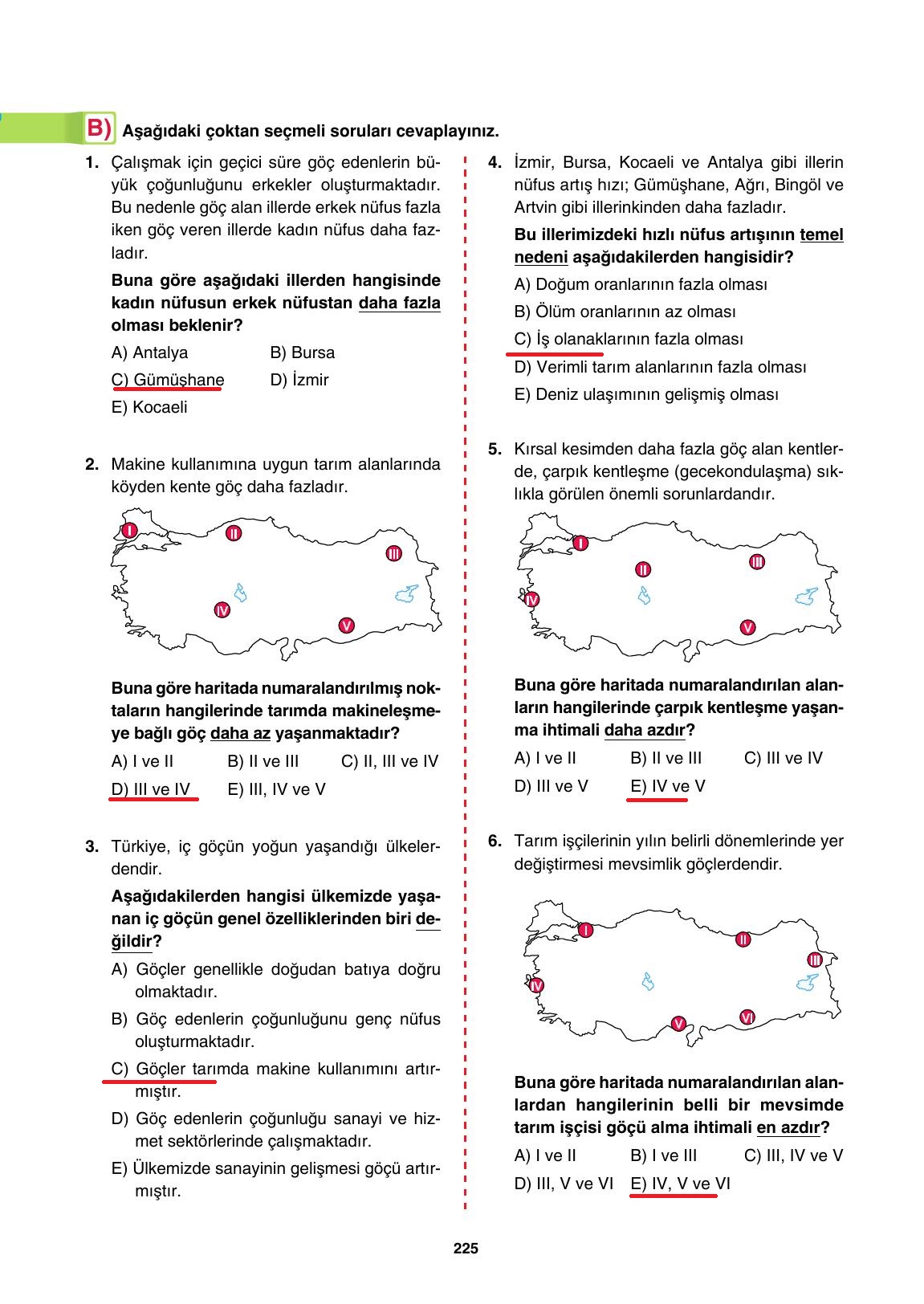 10. Sınıf Tutku Yayınları Coğrafya Ders Kitabı Sayfa 225 Cevapları 10. Sınıf Tutku Yayınları Coğrafya Ders Kitabı Sayfa 225 Cevapları