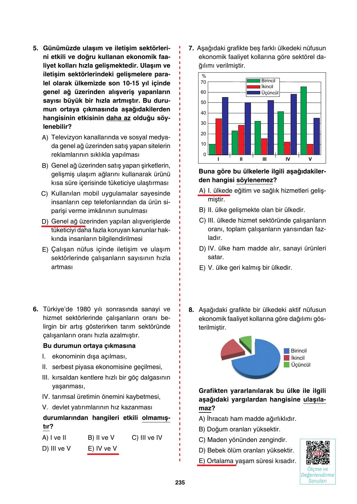 10. Sınıf Tutku Yayınları Coğrafya Ders Kitabı Sayfa 235 Cevapları