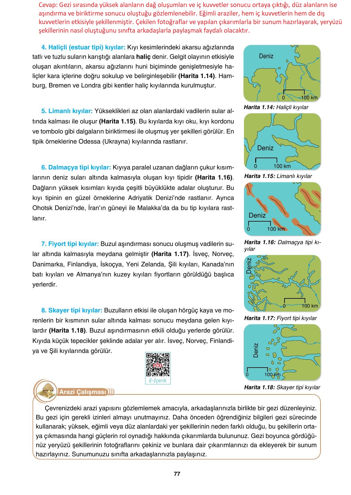 10. Sınıf Tutku Yayınları Coğrafya Ders Kitabı Sayfa 77 Cevapları