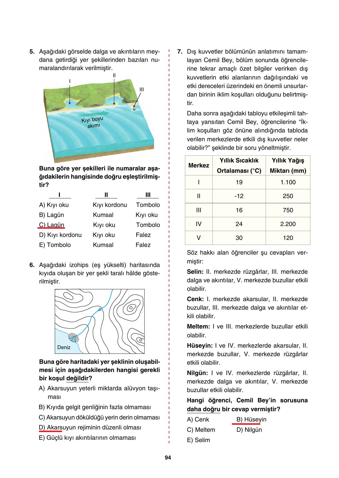 10. Sınıf Tutku Yayınları Coğrafya Ders Kitabı Sayfa 94 Cevapları 10. Sınıf Tutku Yayınları Coğrafya Ders Kitabı Sayfa 94 Cevapları