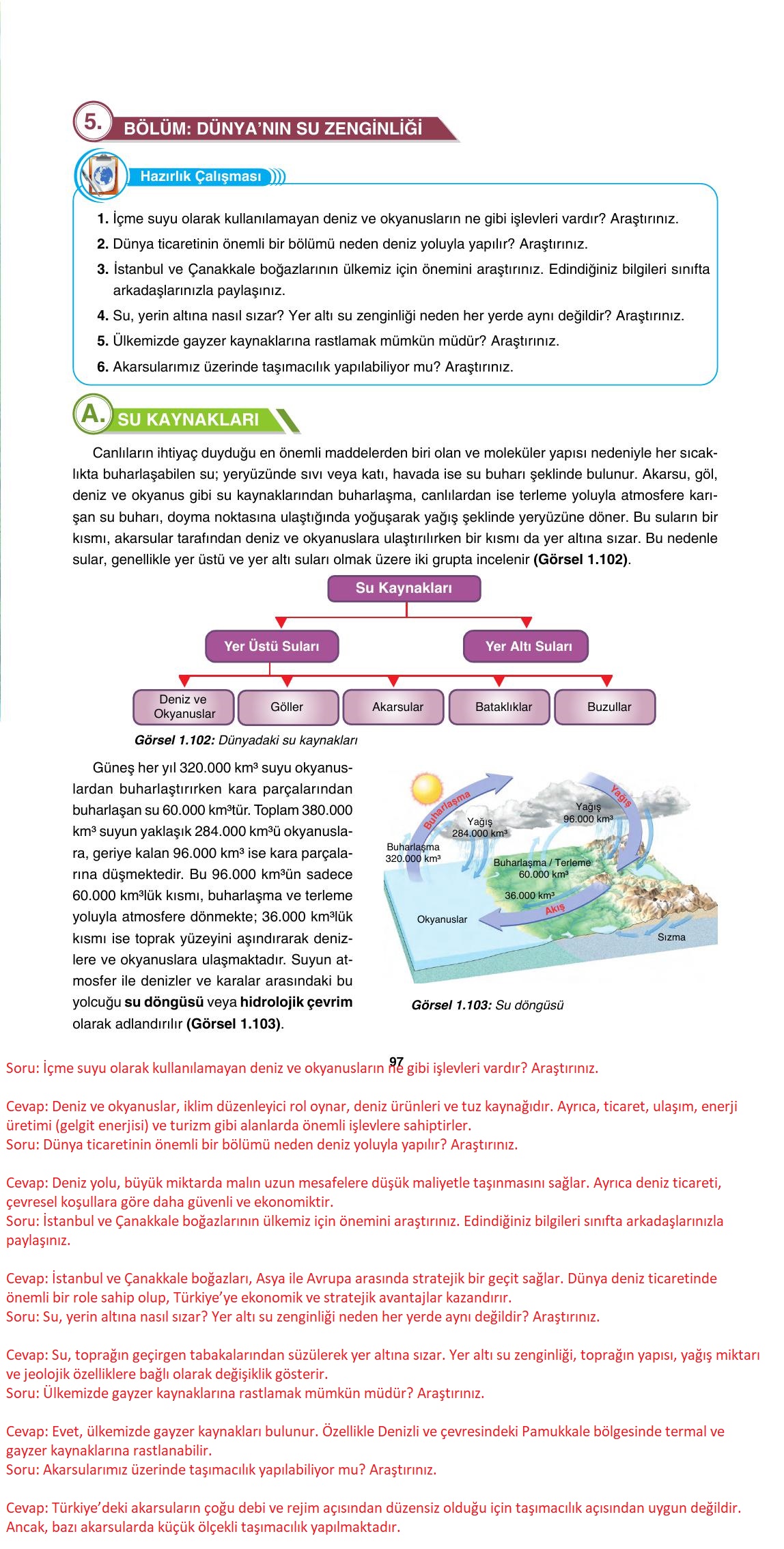10. Sınıf Tutku Yayınları Coğrafya Ders Kitabı Sayfa 97 Cevapları