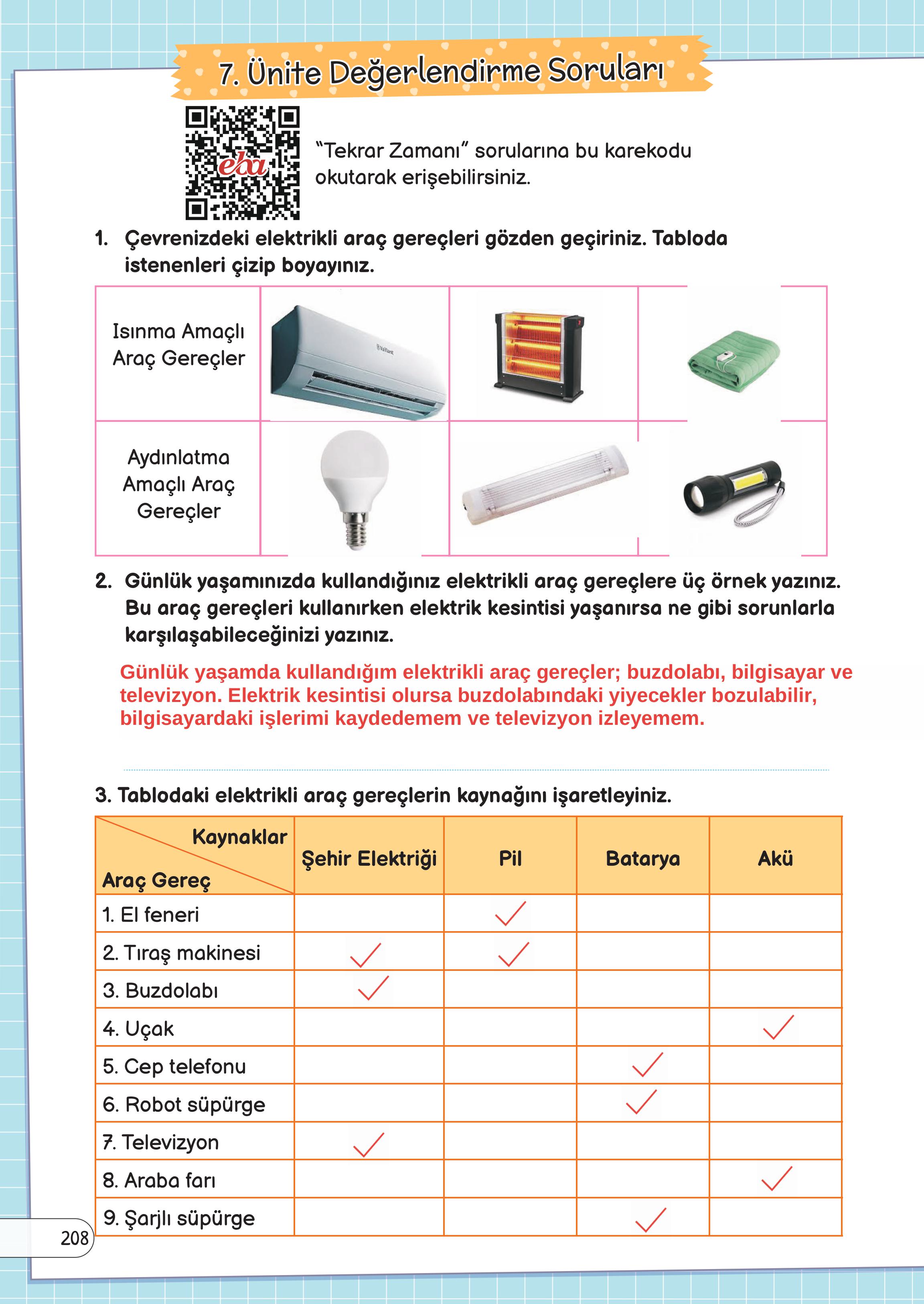 3. Sınıf Meb Yayınları Fen Bilimleri Ders Kitabı Sayfa 208 Cevapları 3. Sınıf Meb Yayınları Fen Bilimleri Ders Kitabı Sayfa 208 Cevapları