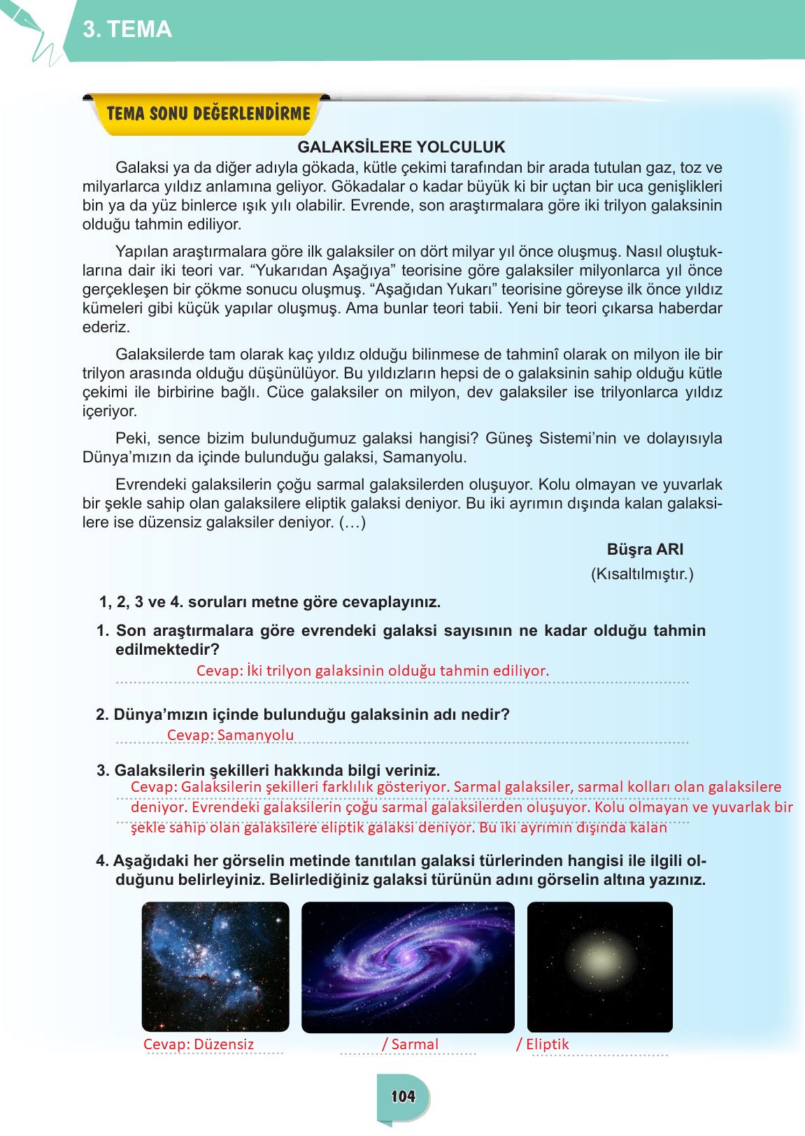 6. Sınıf Meb Yayınları Türkçe Ders Kitabı Sayfa 104 Cevapları 6. Sınıf Meb Yayınları Türkçe Ders Kitabı Sayfa 104 Cevapları