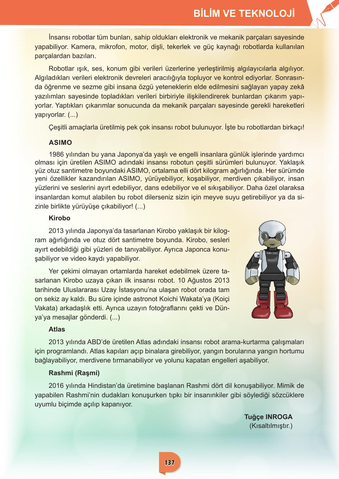 6. Sınıf Meb Yayınları Türkçe Ders Kitabı Sayfa 137 Cevapları