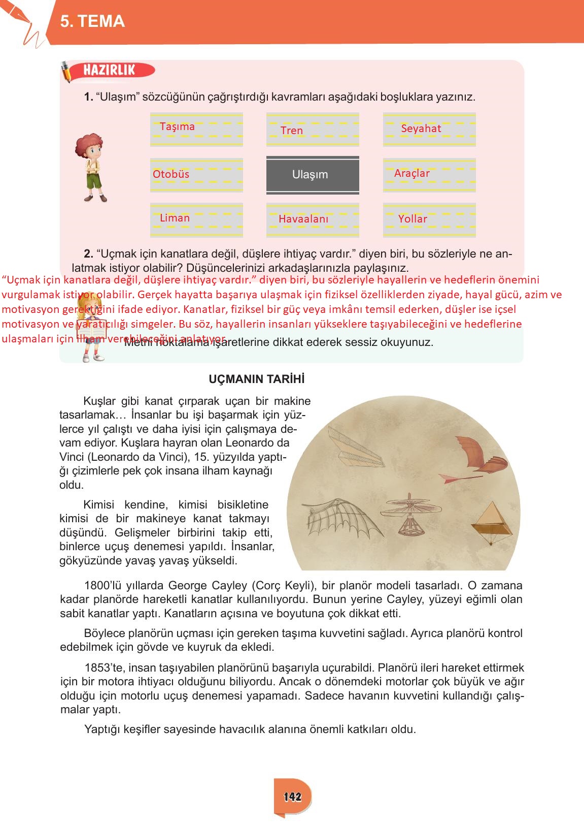 6. Sınıf Meb Yayınları Türkçe Ders Kitabı Sayfa 142 Cevapları