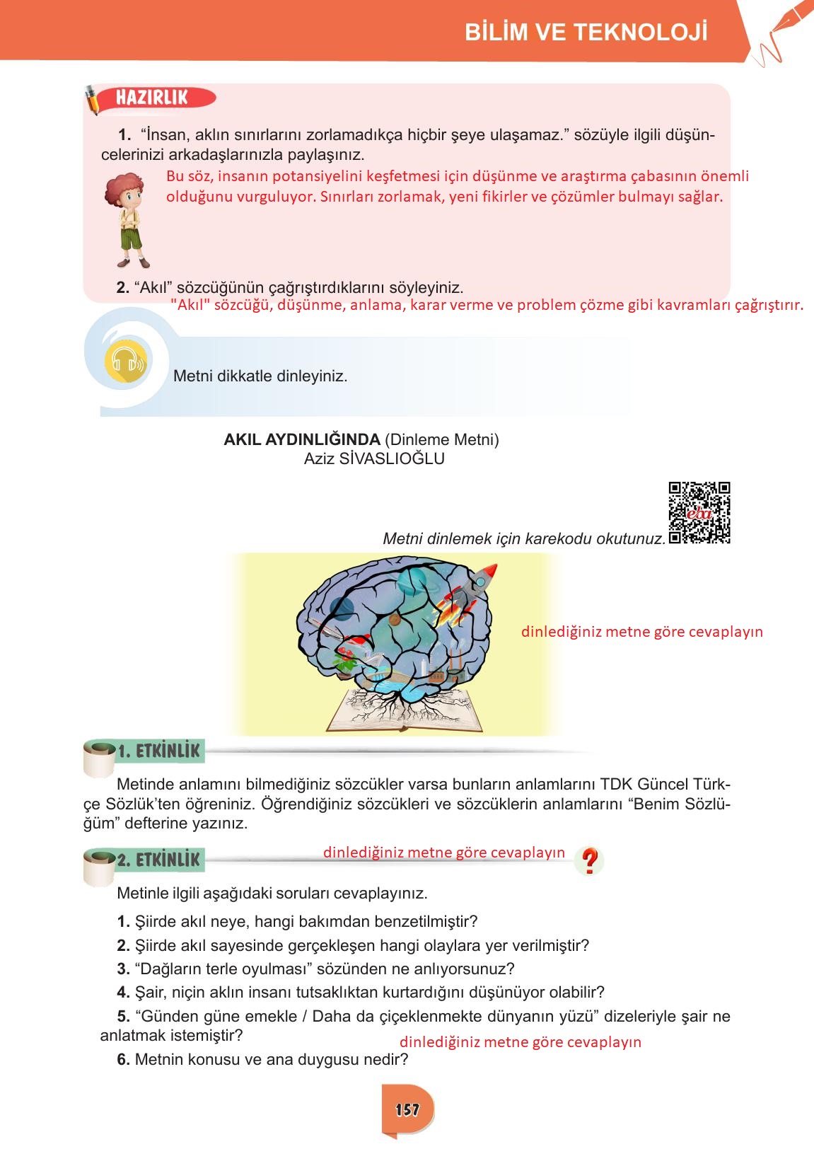 6. Sınıf Meb Yayınları Türkçe Ders Kitabı Sayfa 157 Cevapları 6. Sınıf Meb Yayınları Türkçe Ders Kitabı Sayfa 157 Cevapları
