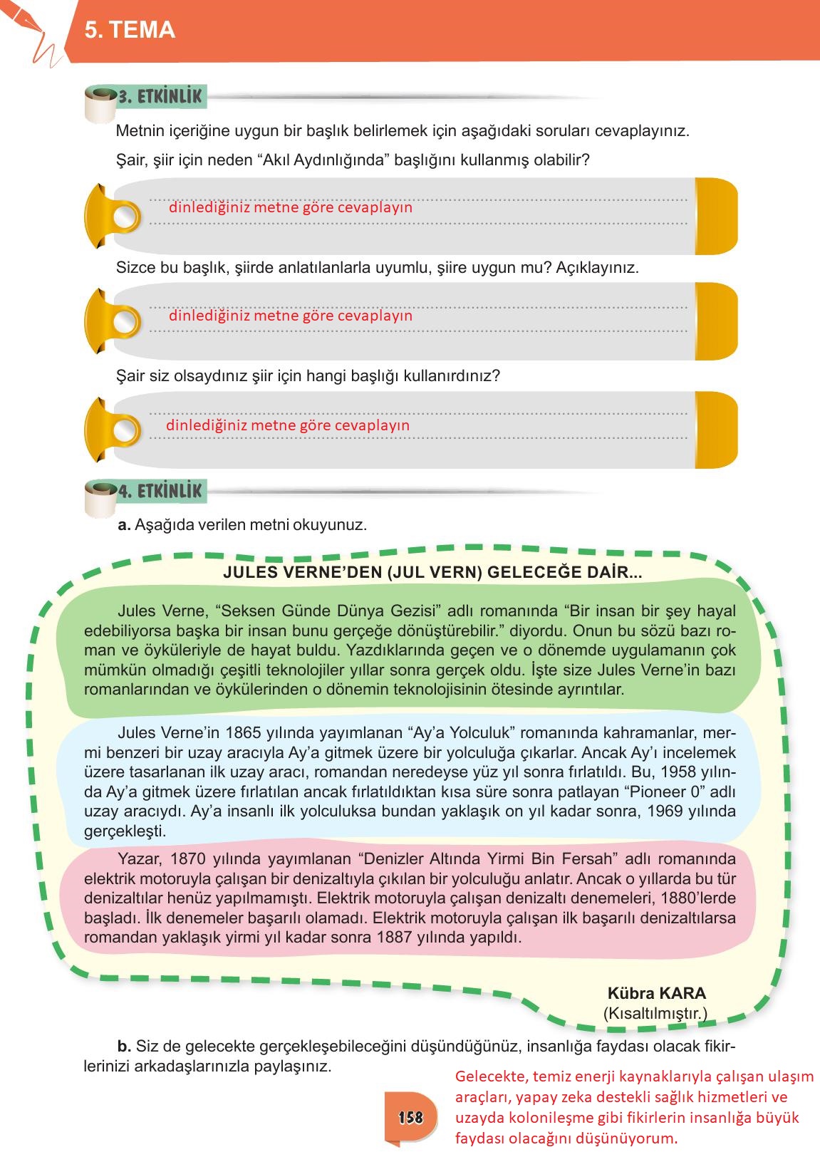 6. Sınıf Meb Yayınları Türkçe Ders Kitabı Sayfa 158 Cevapları 6. Sınıf Meb Yayınları Türkçe Ders Kitabı Sayfa 158 Cevapları