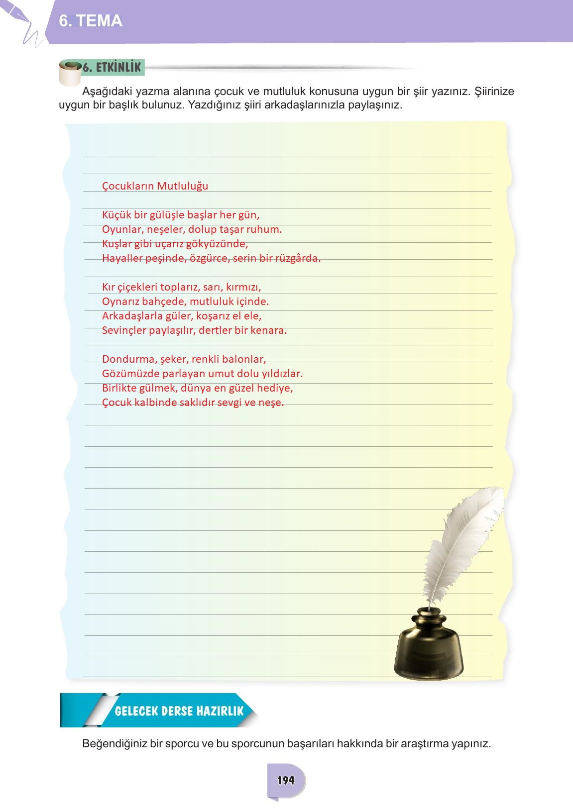 6. Sınıf Meb Yayınları Türkçe Ders Kitabı Sayfa 194 Cevapları 6. Sınıf Meb Yayınları Türkçe Ders Kitabı Sayfa 194 Cevapları