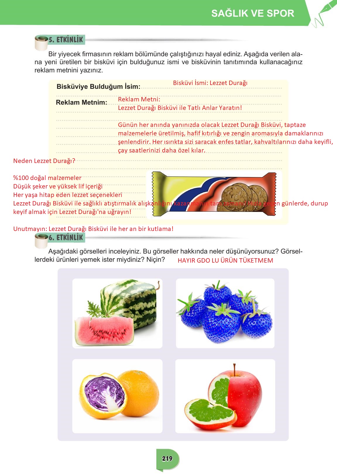 6. Sınıf Meb Yayınları Türkçe Ders Kitabı Sayfa 219 Cevapları