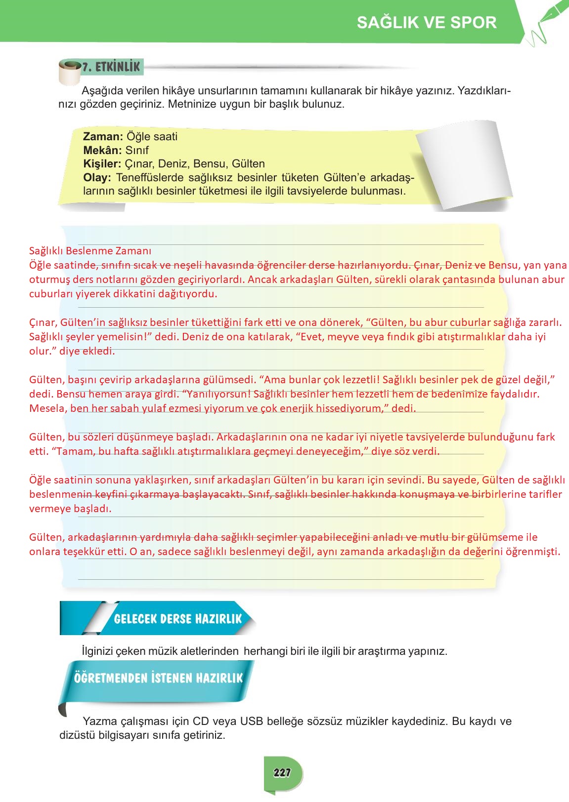 6. Sınıf Meb Yayınları Türkçe Ders Kitabı Sayfa 227 Cevapları