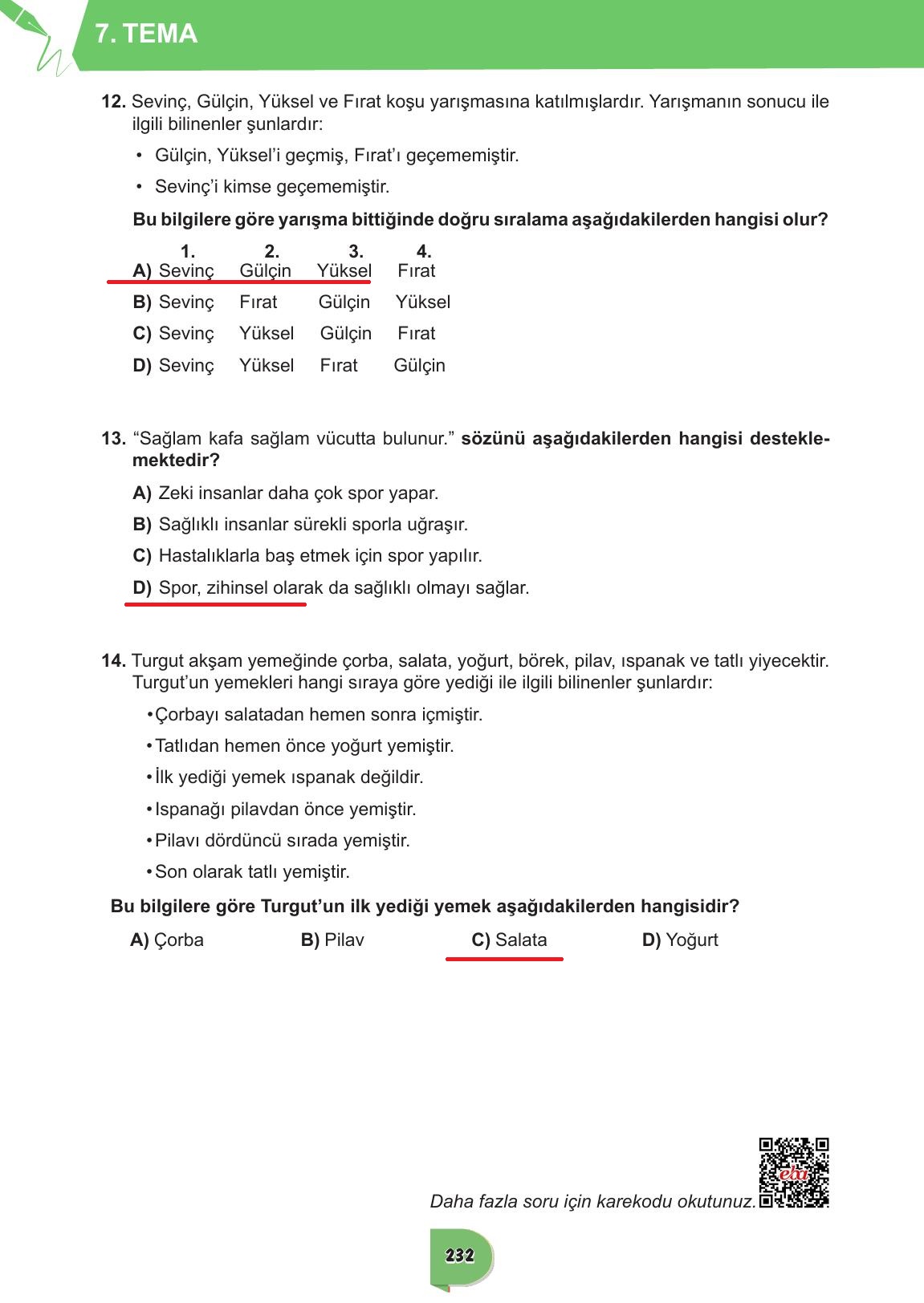 6. Sınıf Meb Yayınları Türkçe Ders Kitabı Sayfa 232 Cevapları 6. Sınıf Meb Yayınları Türkçe Ders Kitabı Sayfa 232 Cevapları