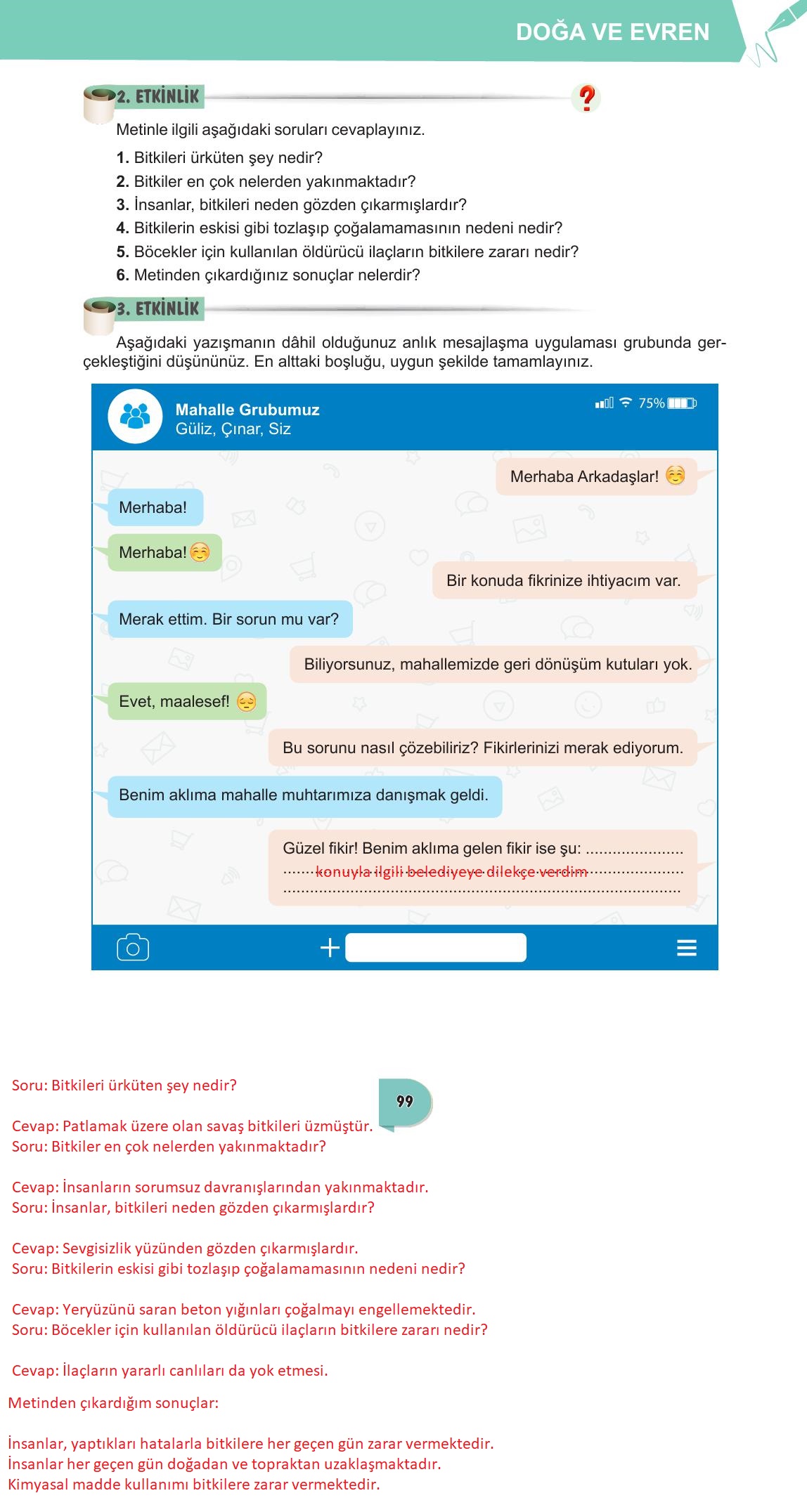 6. Sınıf Meb Yayınları Türkçe Ders Kitabı Sayfa 99 Cevapları 6. Sınıf Meb Yayınları Türkçe Ders Kitabı Sayfa 99 Cevapları